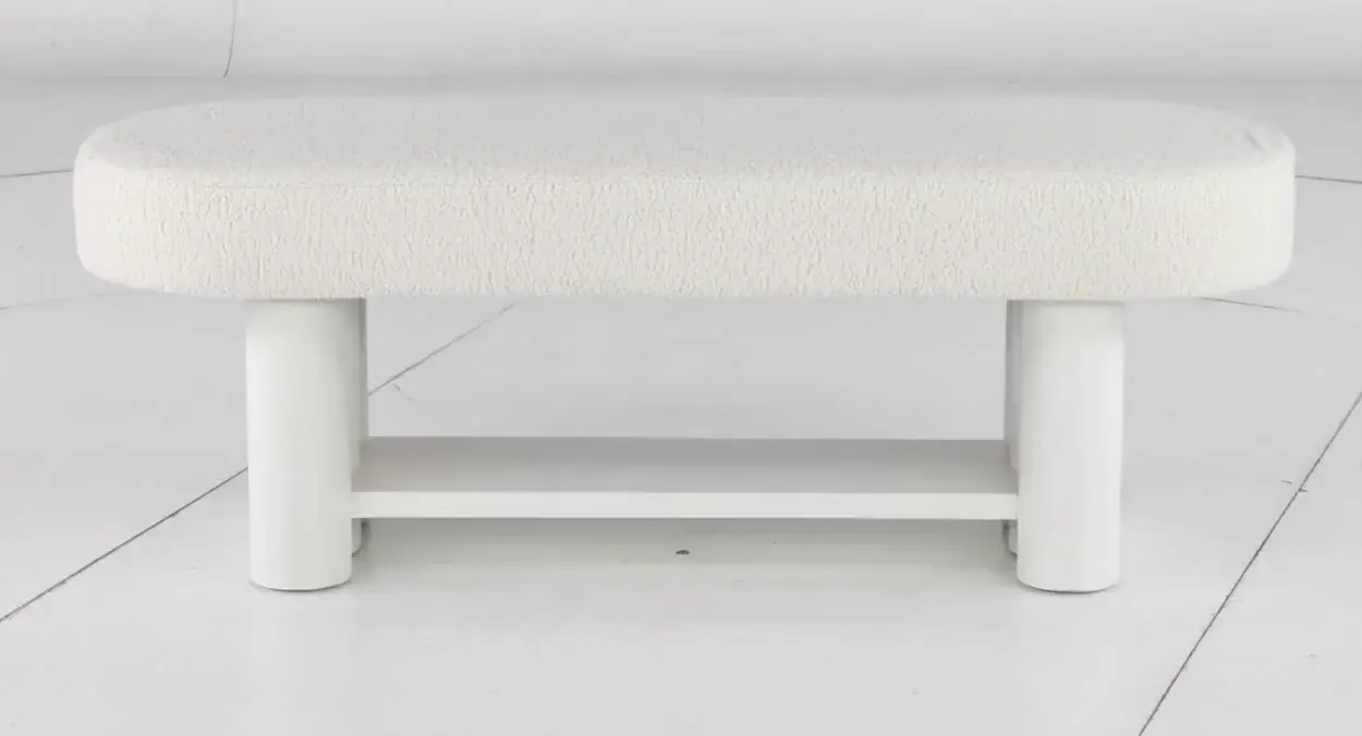 Geneva White Bed Bench-5