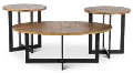Colton Brown and Black 3 Piece Table Set