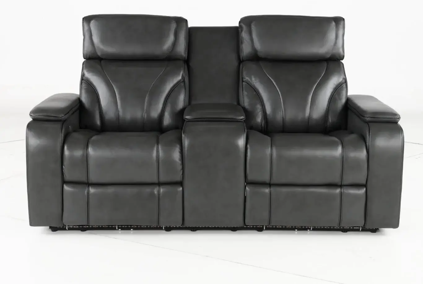 Arya Gray Power Reclining Loveseat with Power Headrests, Massage and Console-5