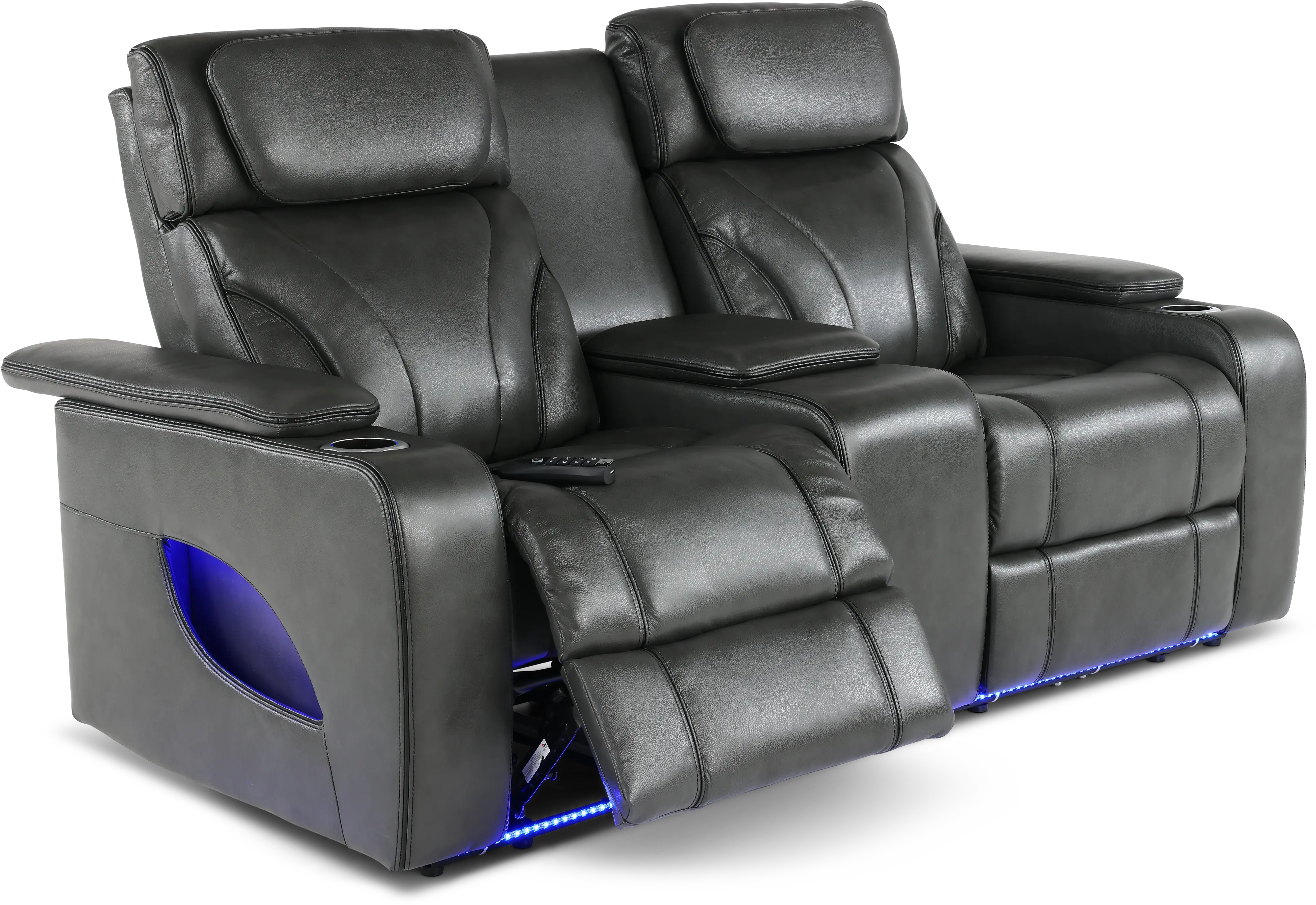 Arya Gray Power Reclining Loveseat with Power Headrests, Massage and Console-6