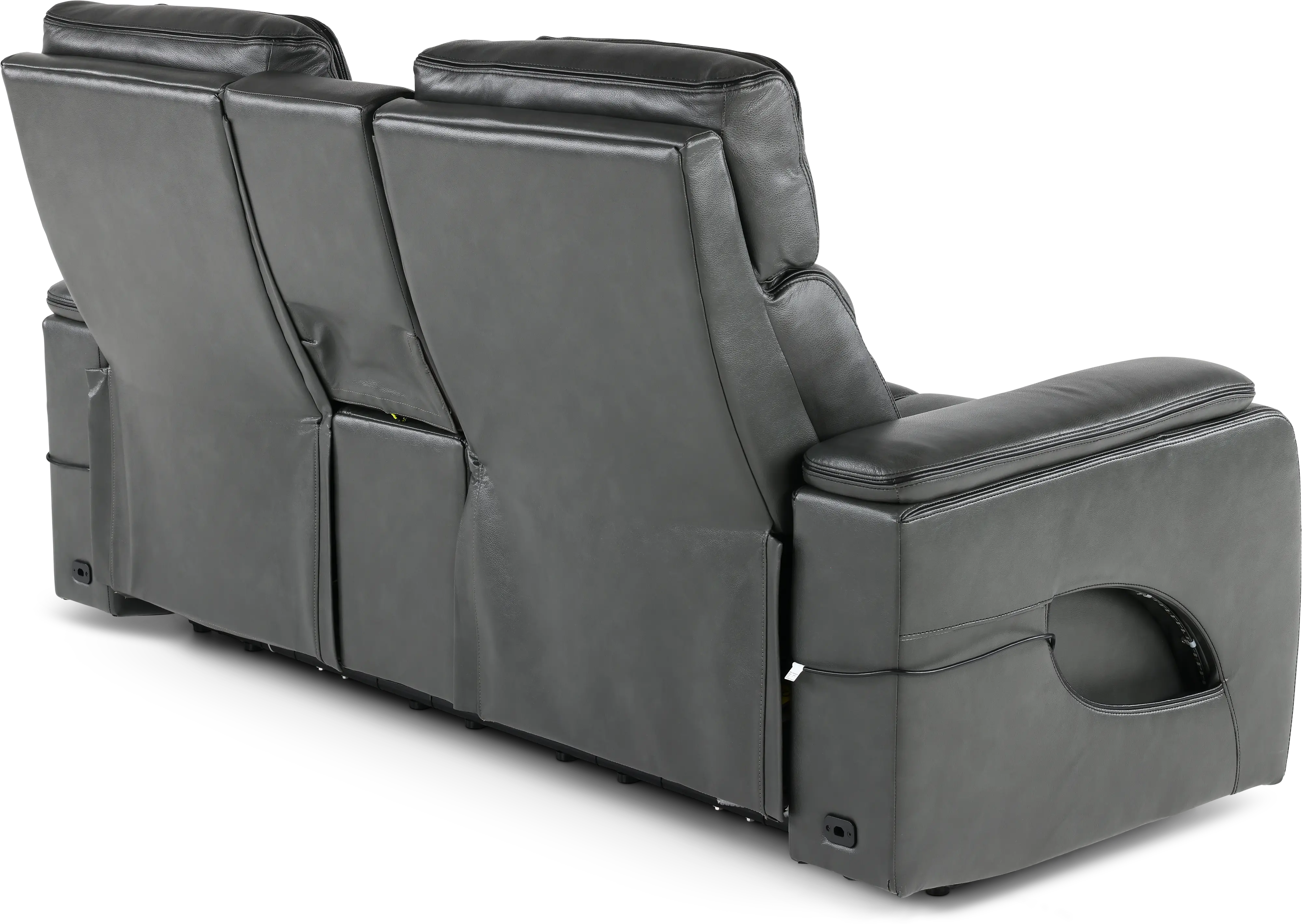 Arya Gray Power Reclining Loveseat with Power Headrests, Massage and Console-7