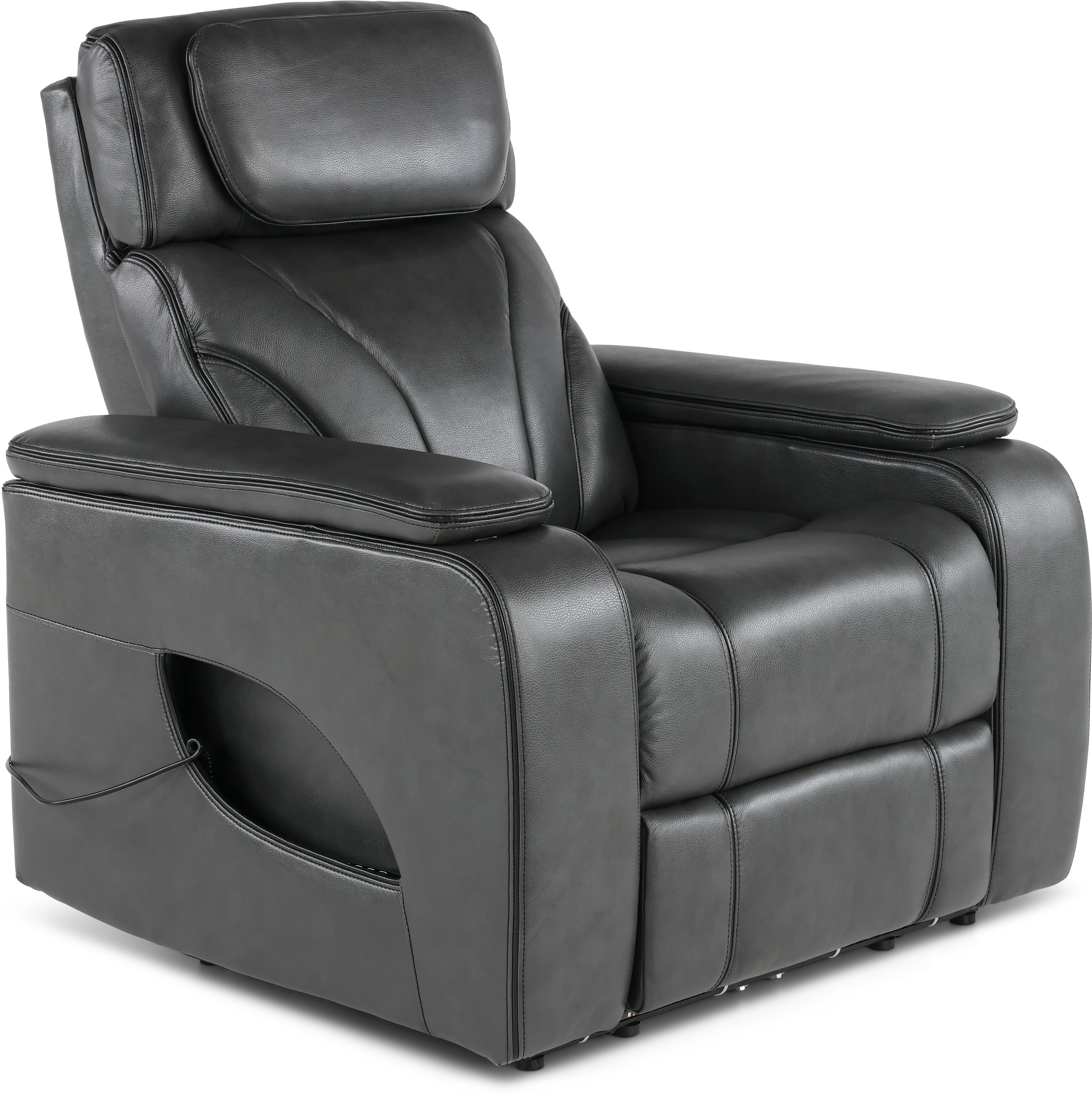 Arya Gray Power Recliner with Power Headrests and Massage-1