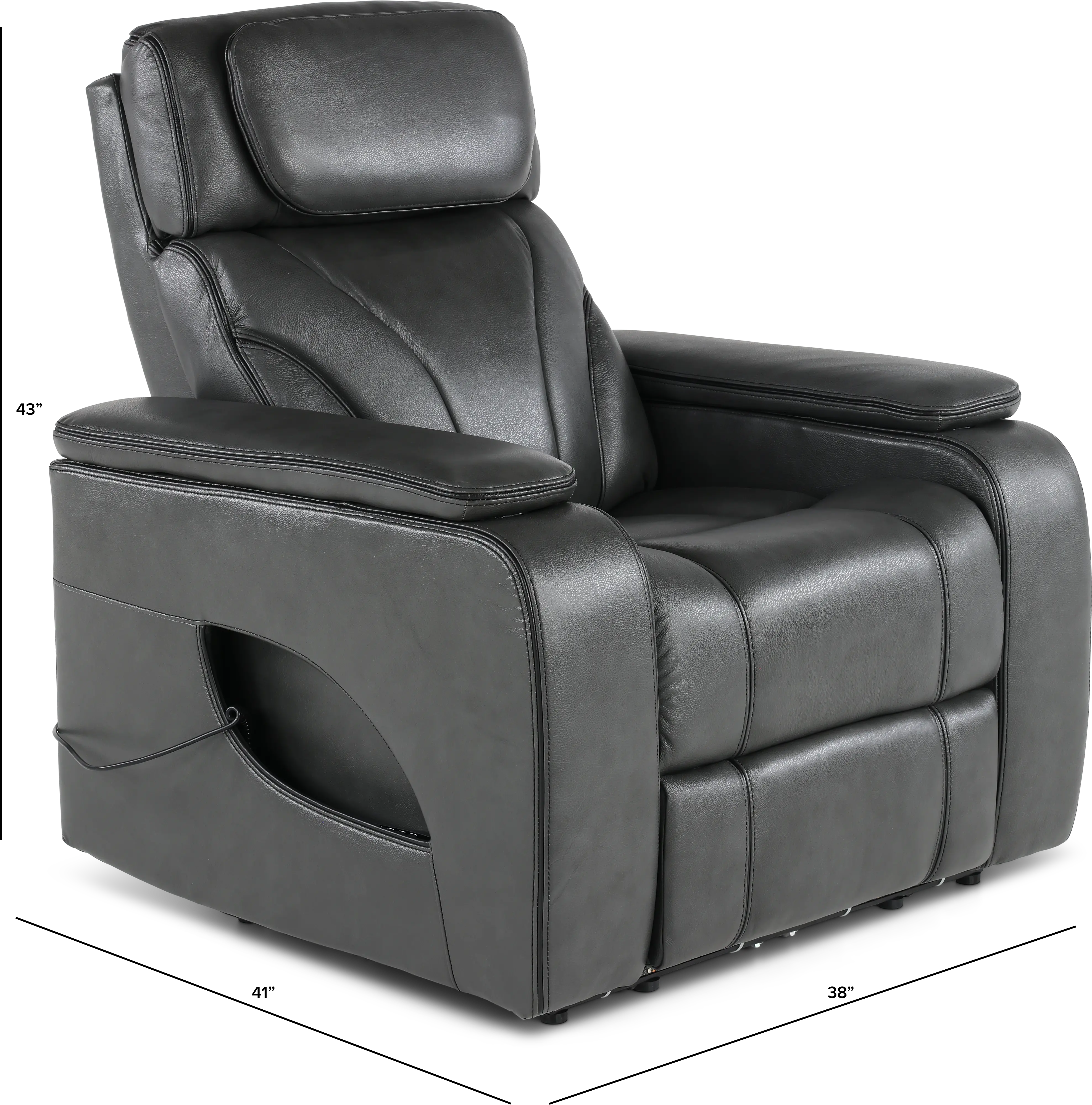 Arya Gray Power Recliner with Power Headrests and Massage-3