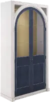 Aldean Slate Blue and White Alcove China Cabinet