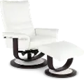 Urban White Euro Chair and Ottoman