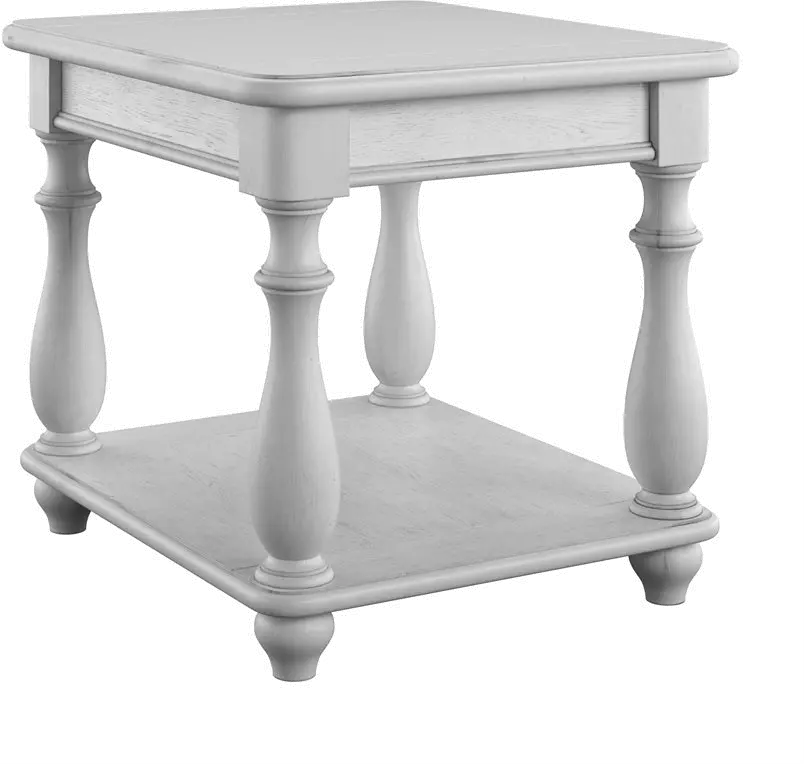 Newhaven Weathered White Square End Table-1
