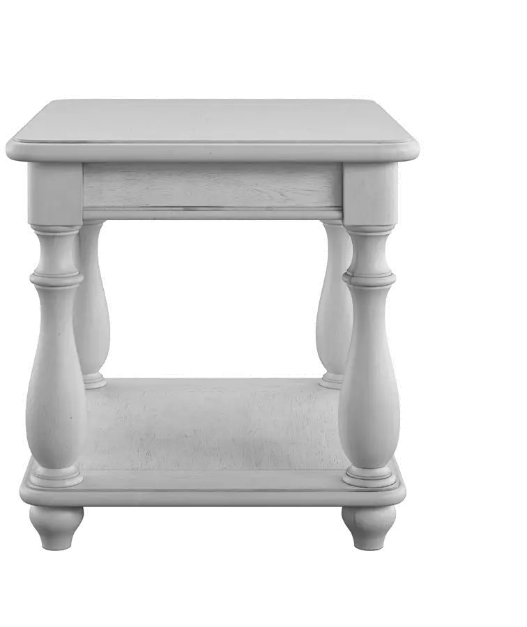 Newhaven Weathered White Square End Table-2
