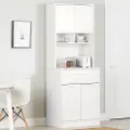 15124 Myro White Marble and White Pantry Cabinet - South Shore