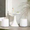 15238 Dalya 3 Piece White Outdoor Bistro Set