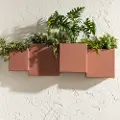 15330 Dalya Burnt Orange Wall Planters, Set of 2 - South Shore