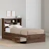 15486 Yodi Walnut Twin Storage Bed with Headboard - South Shore