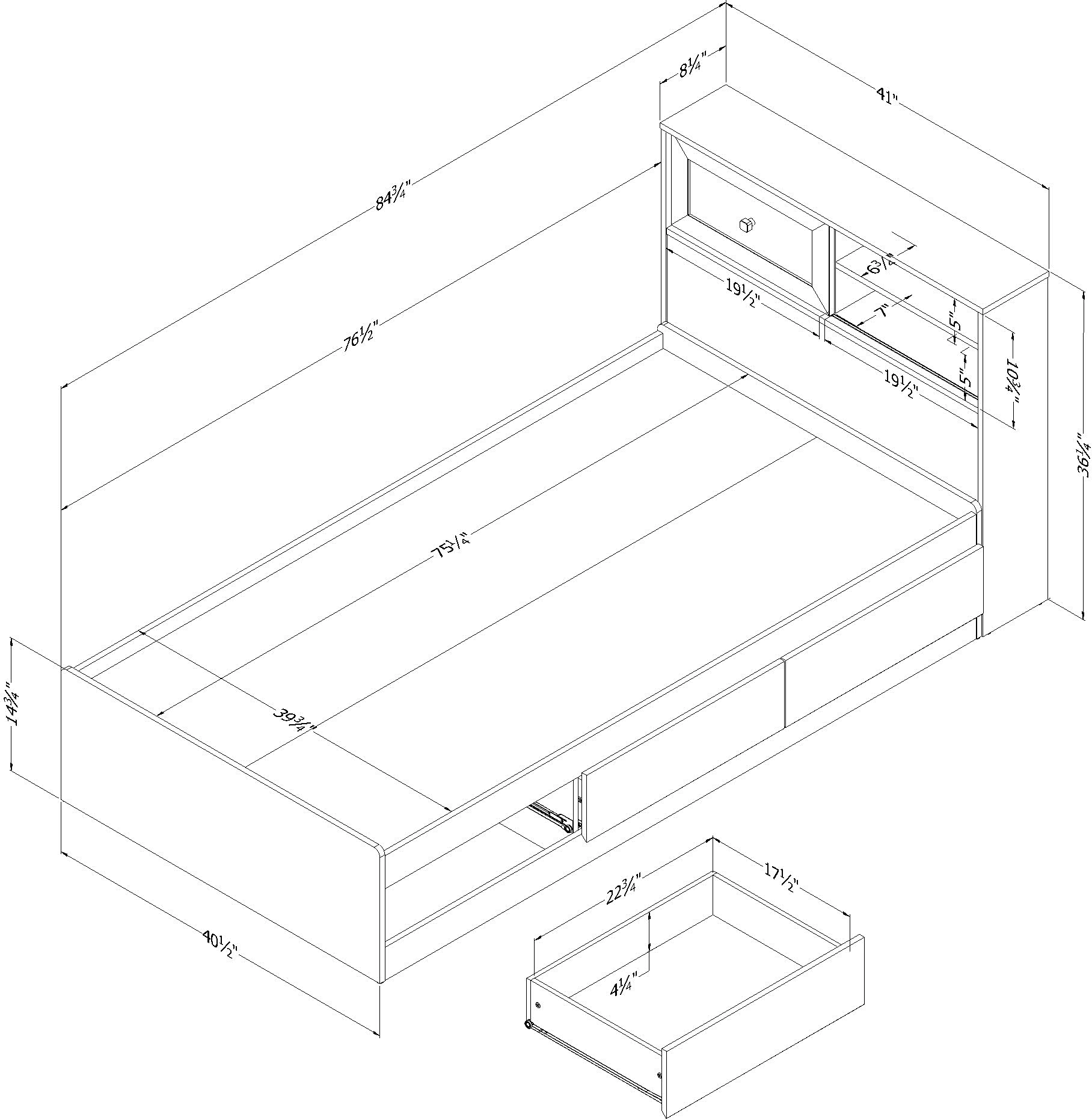 15550 Hazen White Twin Storage Bed with Headboard - South Shore-4
