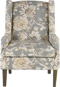 Whimsey Granite Floral Wing Chair