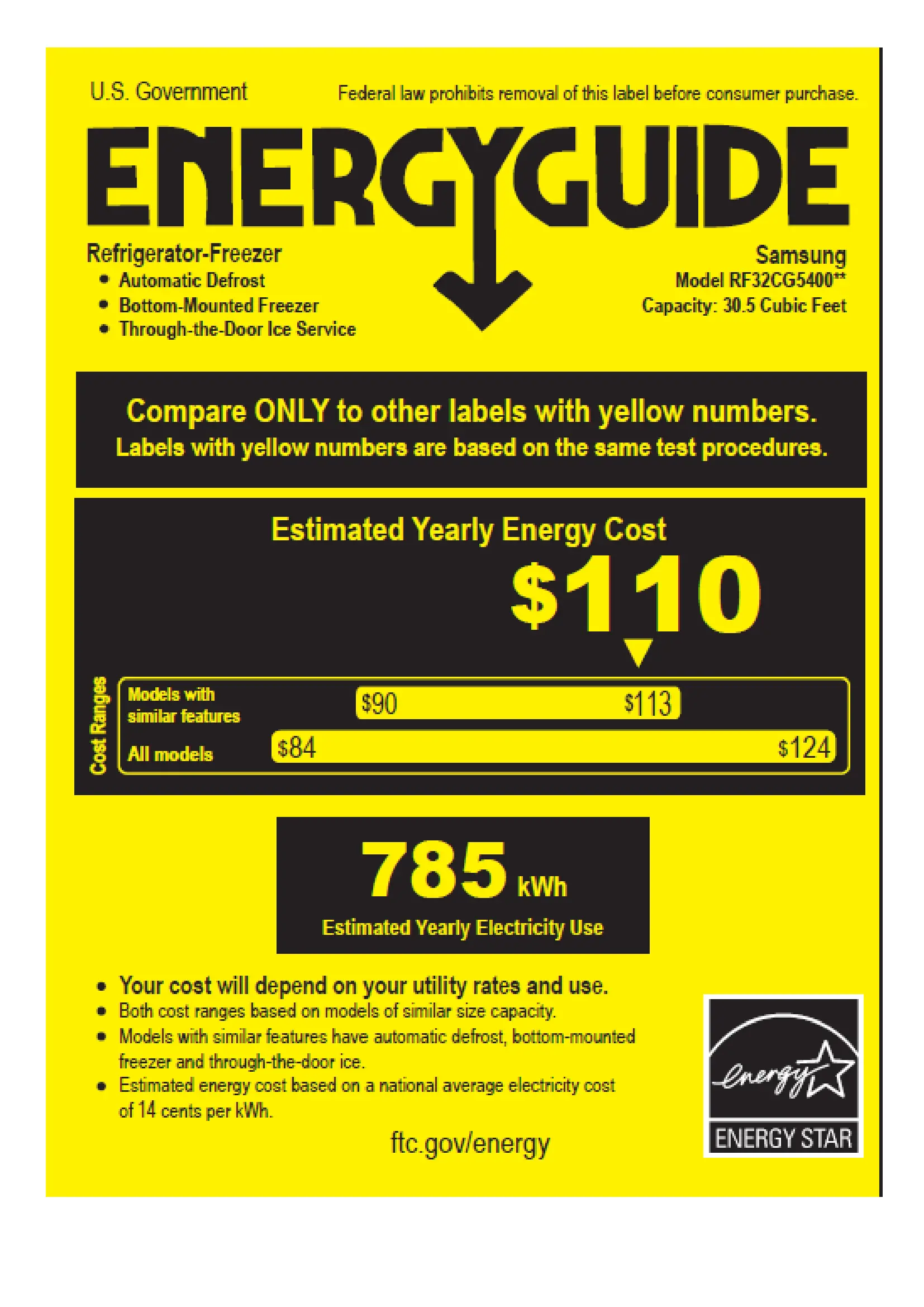 RF32CG5400MT Samsung 31 cu ft Mega Capacity French Door Refrigerator - Matte Black-14