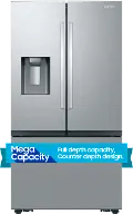 RF27CG5400SR Samsung 26 cu ft Mega Capacity French Door Refrigerator - Counter Depth Stainless Steel