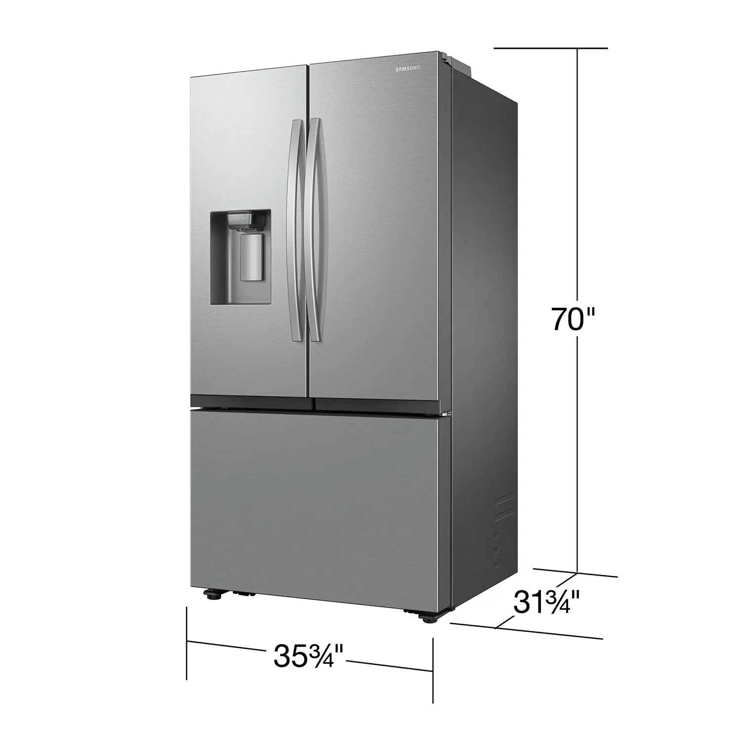 RF27CG5400SR Samsung 26 cu ft Mega Capacity French Door Refrigerator - Counter Depth Stainless Steel-4
