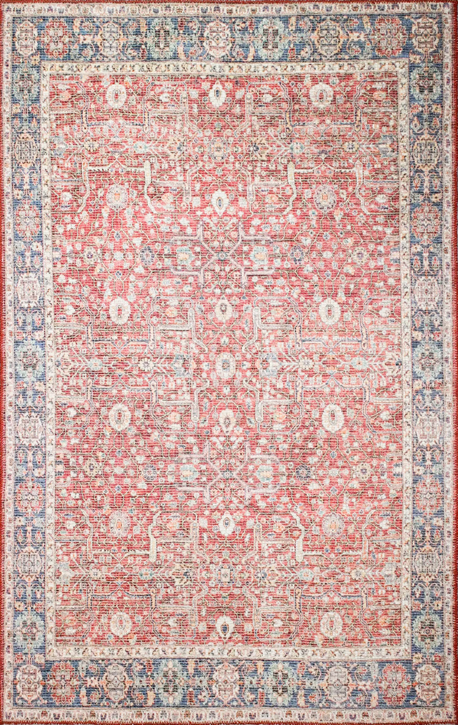 I166-RED-5X7.6-NH210 Impressions 5 x 8 Zulema Red Area Rug-1