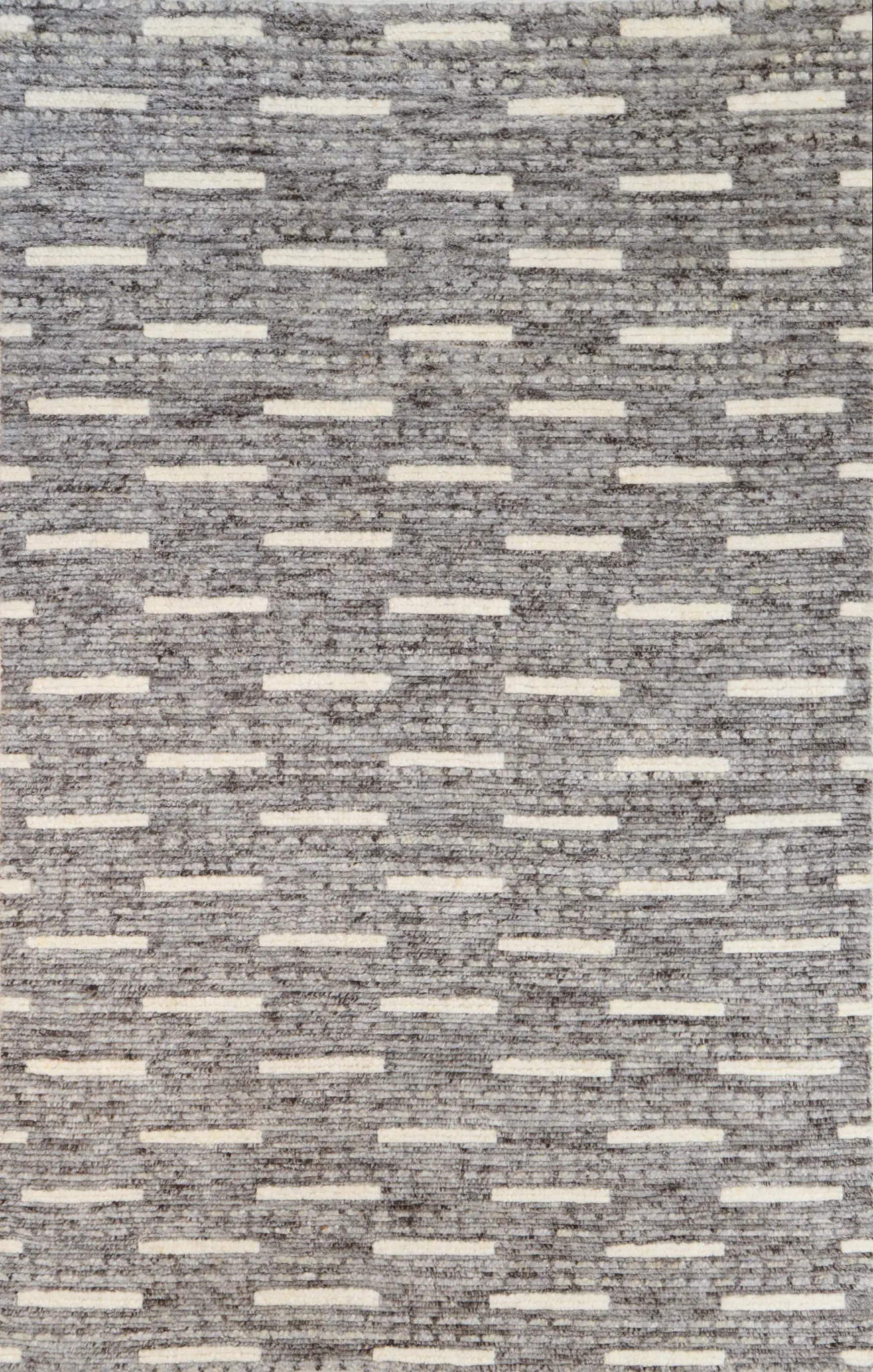 M133-GY-5X7.6-BN25 Jedediah 5 x 8 Wool Hand Knotted Gray Area Rug-1
