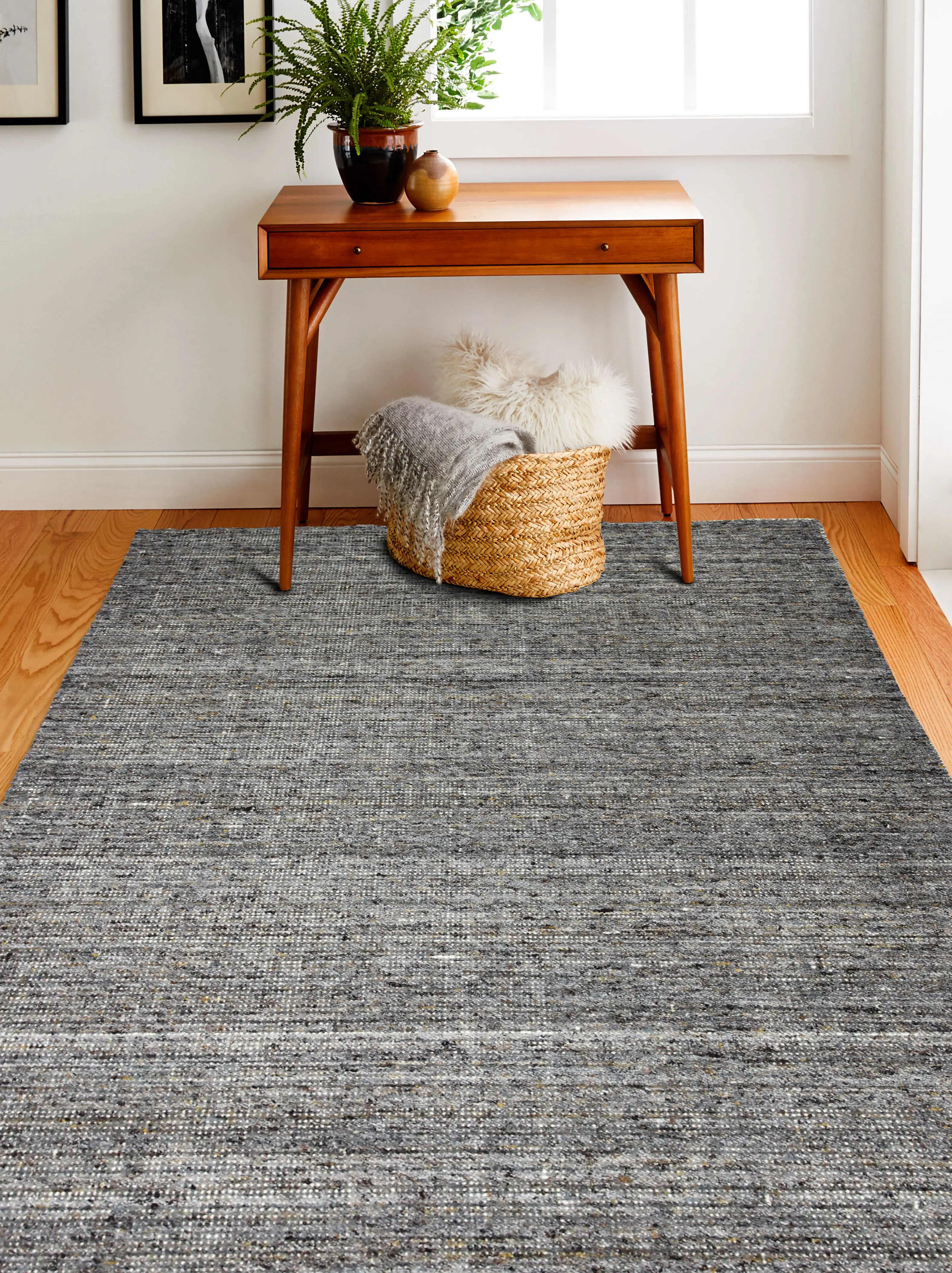 S230-STON-5X7.6-SAV8 Savannah Norvil 5 x 8 Wool Hand Loomed Gray Area Rug-3
