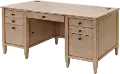 Laurel Natural Oak Double Pedestal Executive Desk