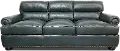 Hunter Green Leather Sofa