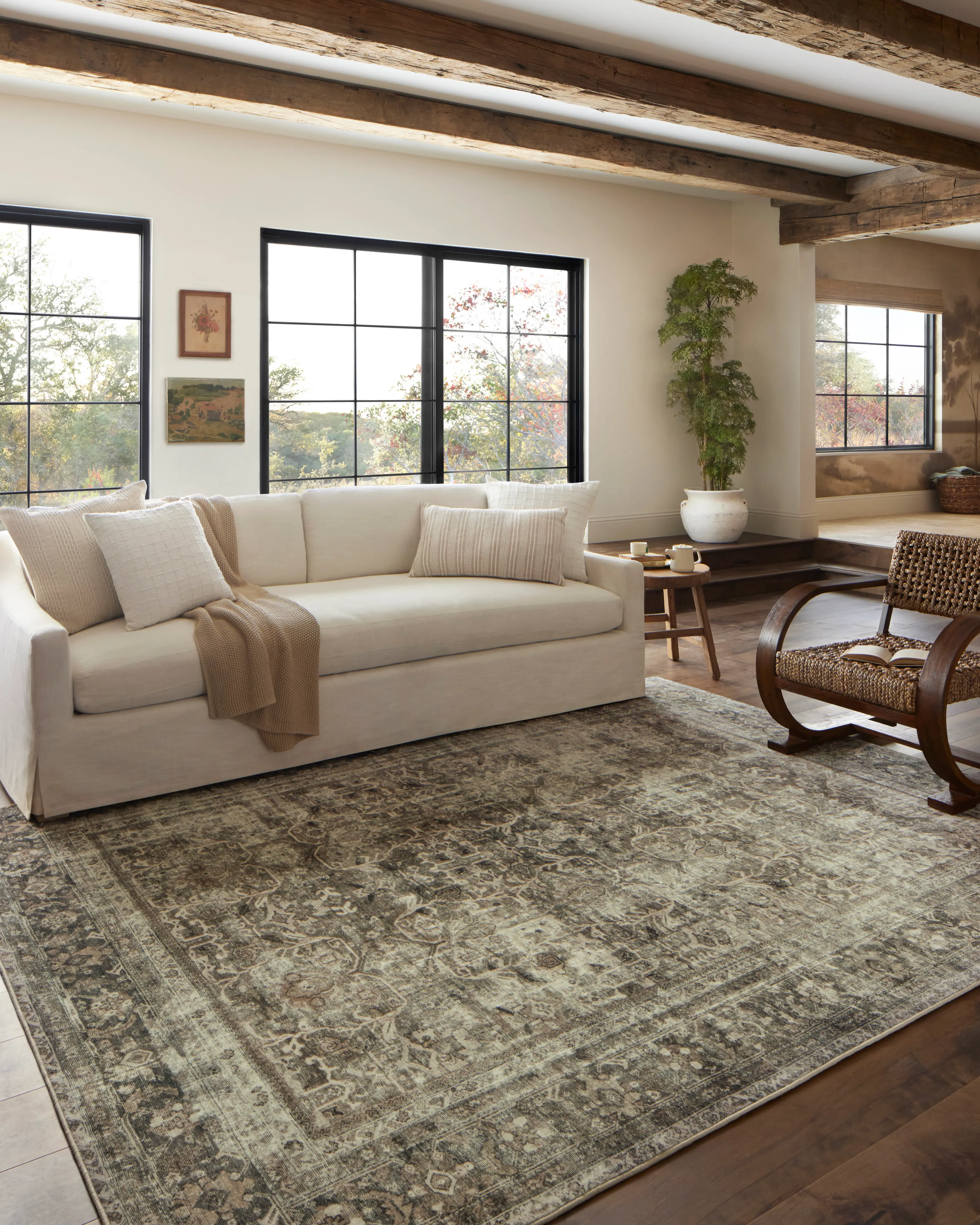 SIN-O1MHPEBTA7.6X9.6 Sinclair 8 x 10 Antique Pebble Taupe Area Rug-2