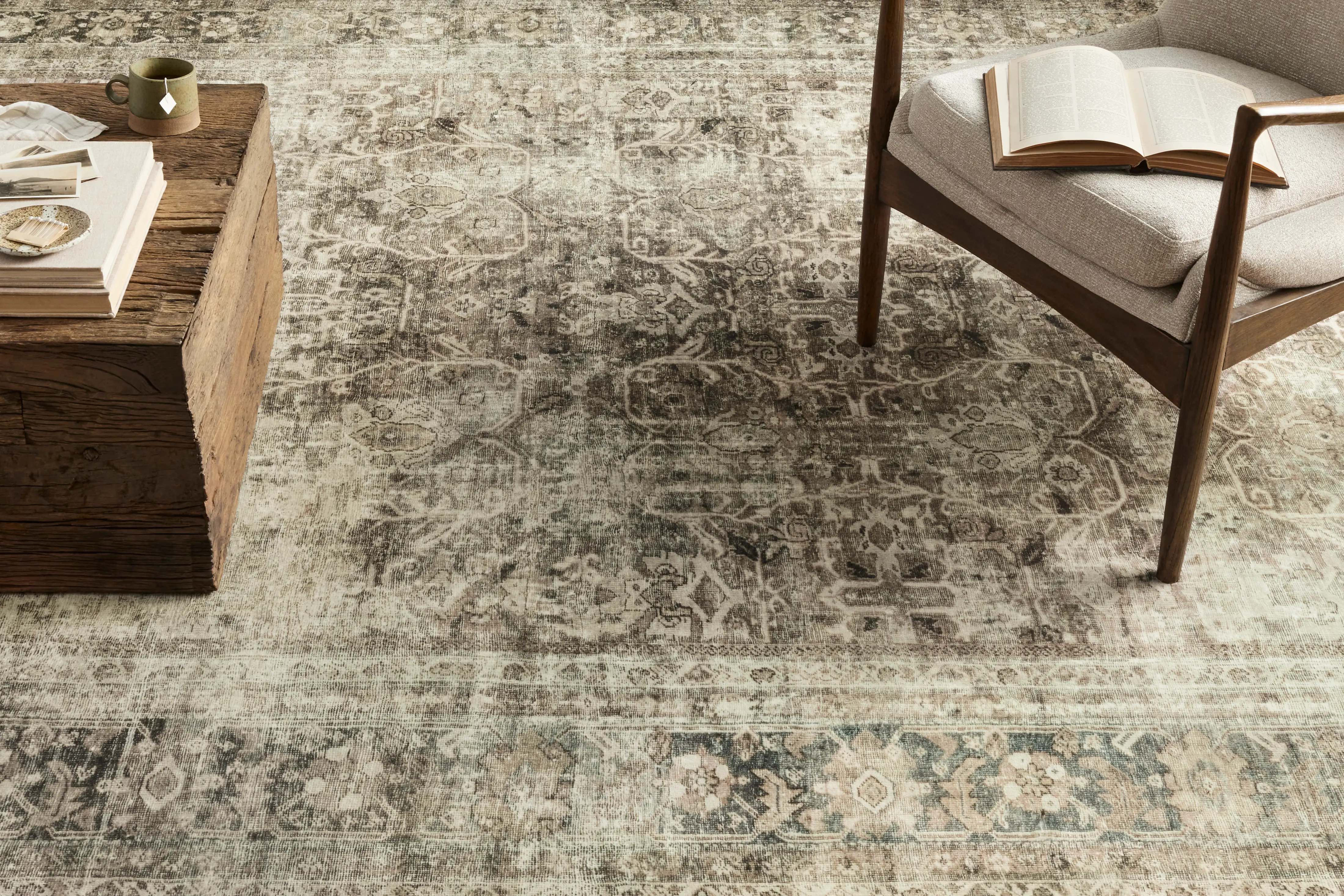 SIN-O1MHPEBTA7.6X9.6 Sinclair 8 x 10 Antique Pebble Taupe Area Rug-3