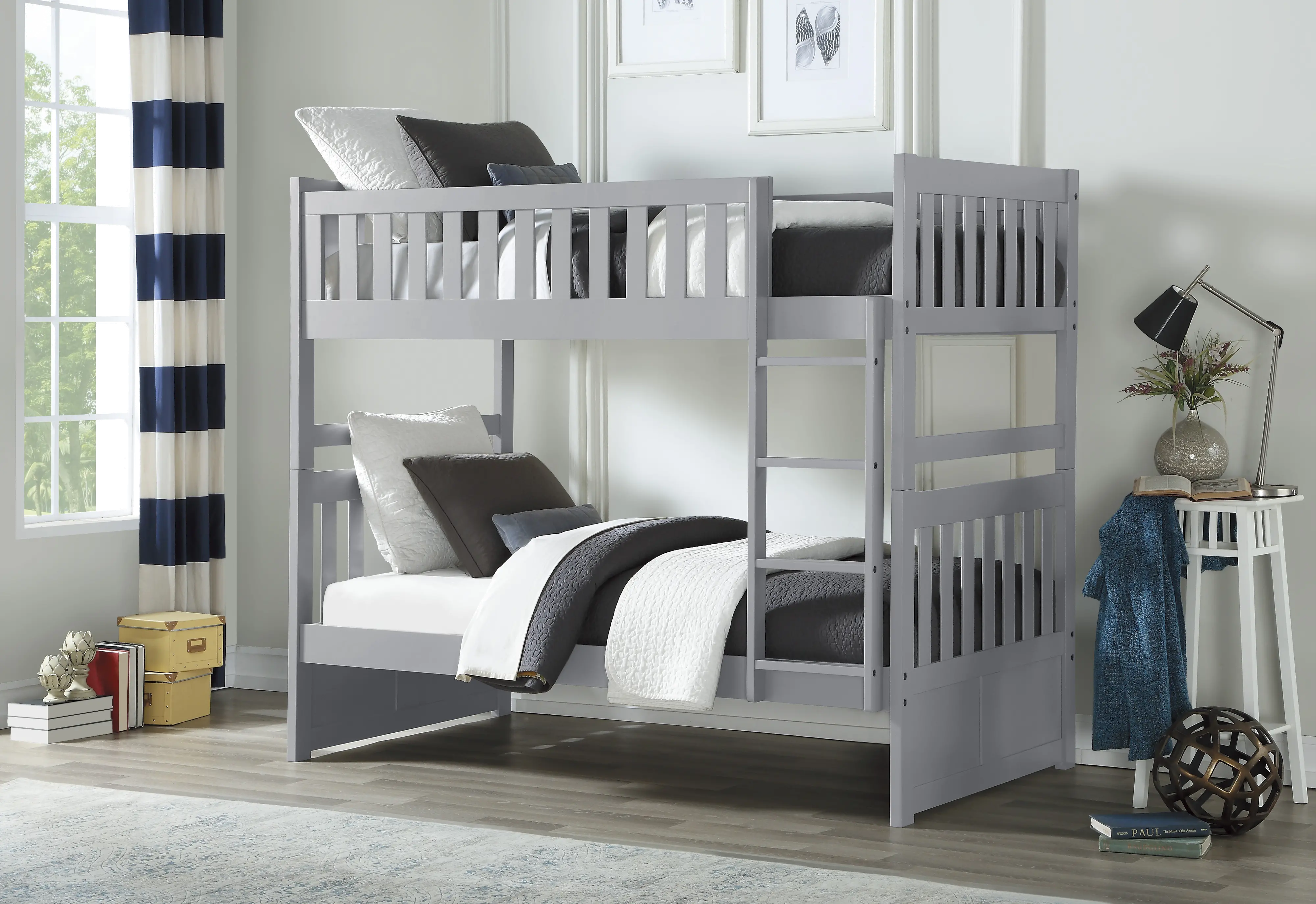 Oakley Gray Twin-over-Twin Bunk Bed-2