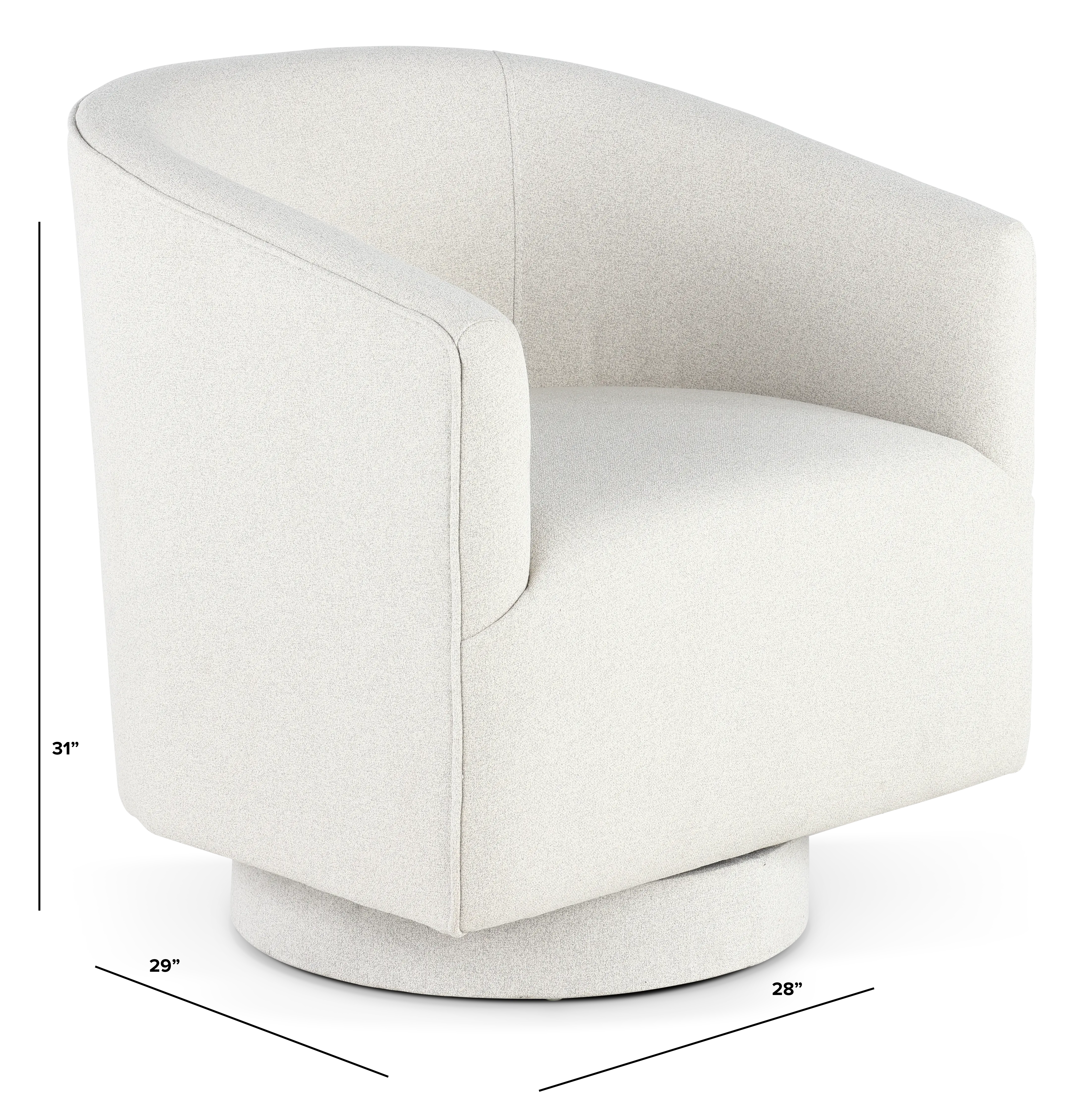 Brylee White Swivel Accent Chair-3