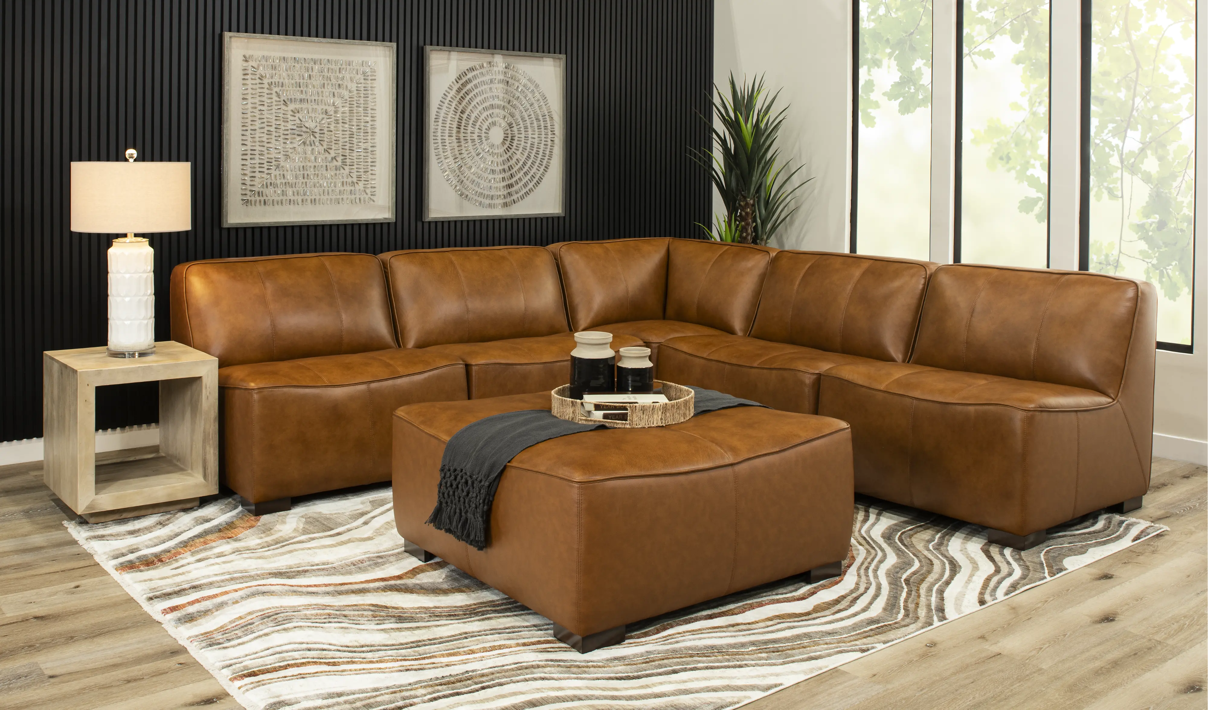 Denver Tobacco Brown 5 Piece Modular Sectional-2