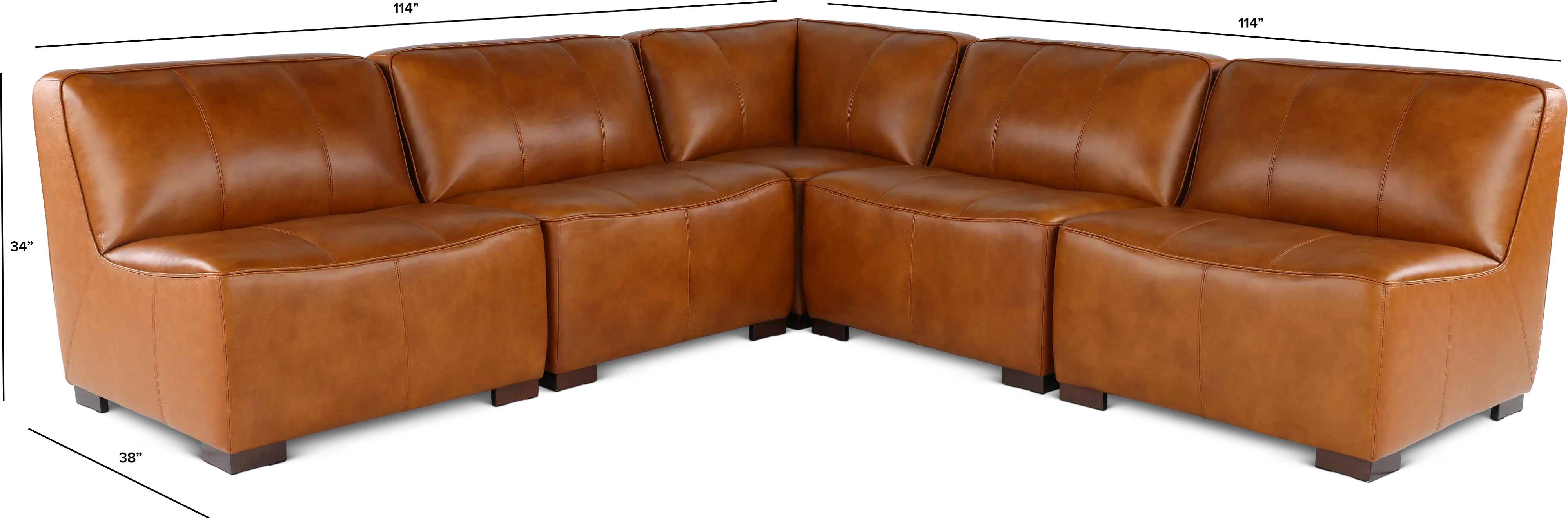 Denver Tobacco Brown 5 Piece Modular Sectional-3