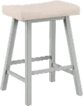 Moreno Blue Wood and Upholstered Backless Counter Height Stool