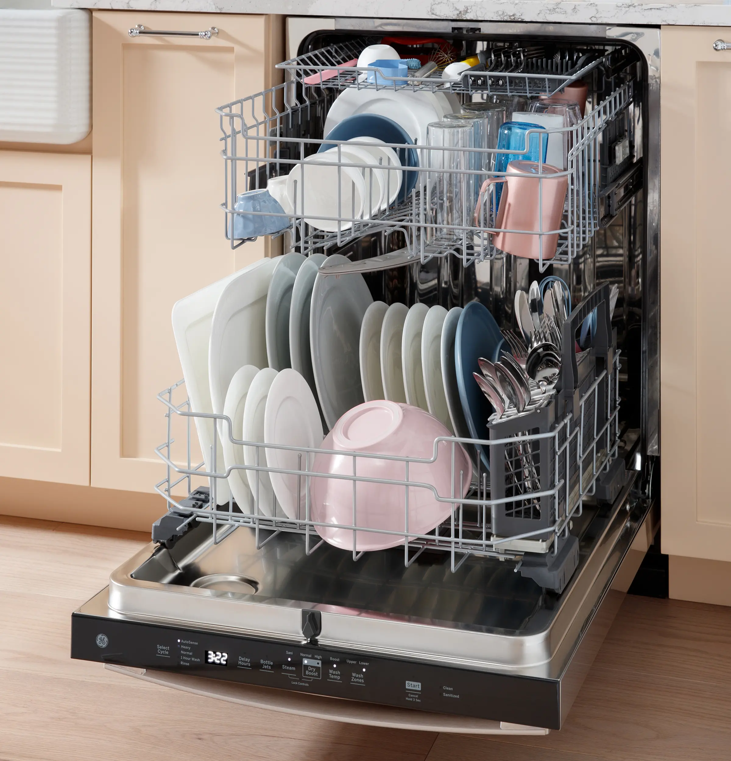 GDT670SGVWW GE Top Control Dishwasher - White-12