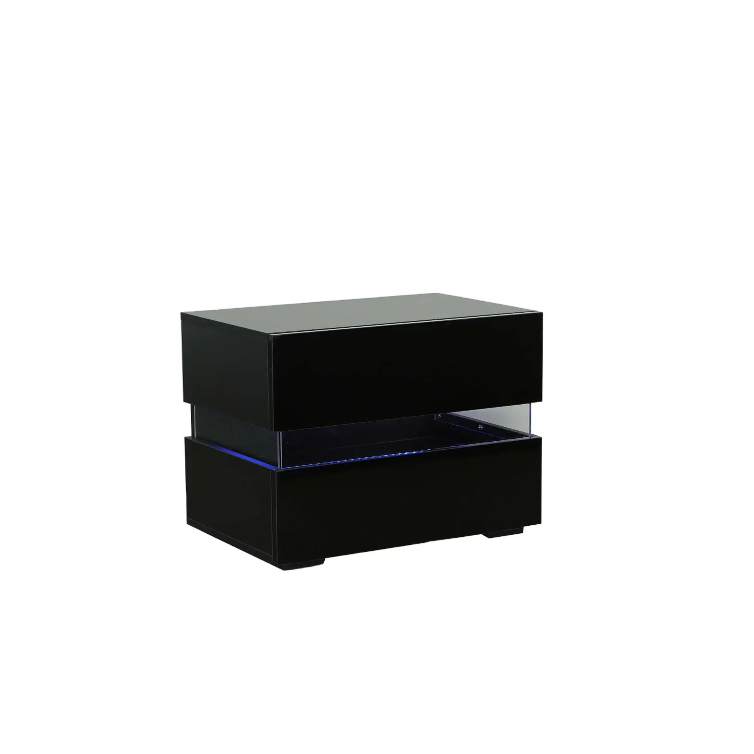Dreamy Black Nightstand with LED Light-1