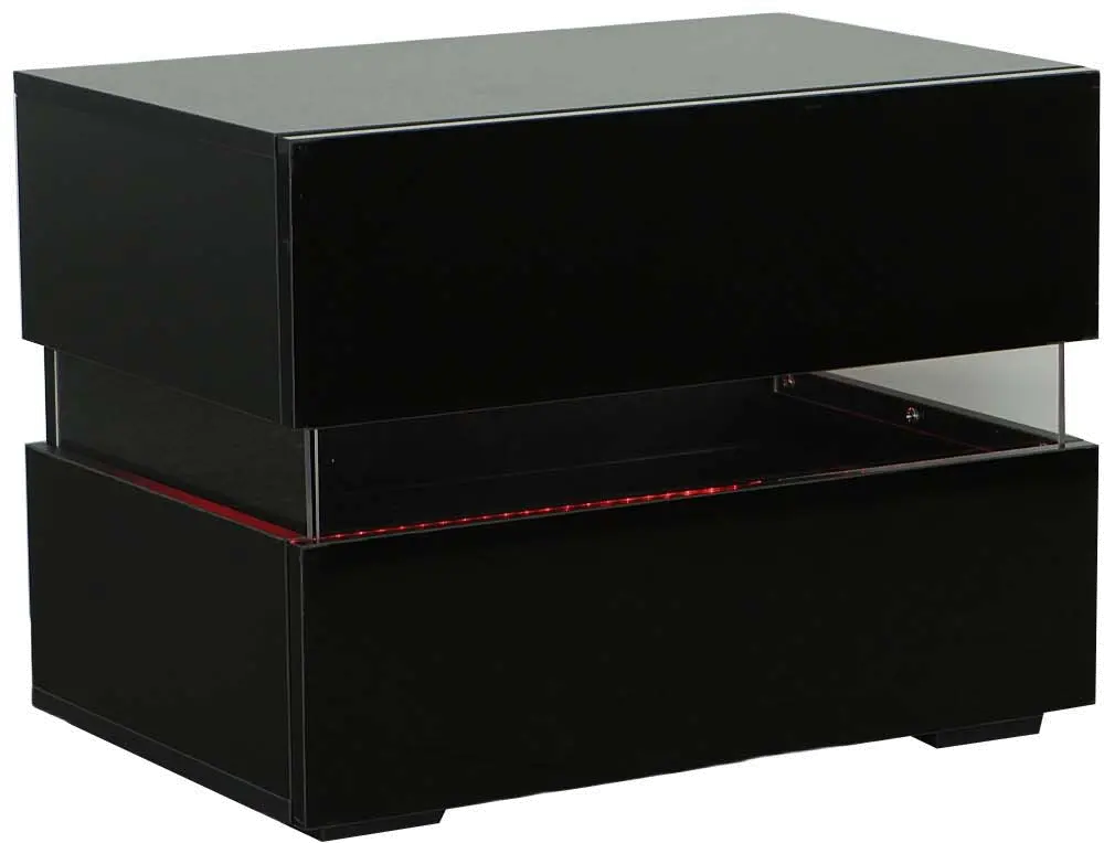 Dreamy Black Nightstand with LED Light-3