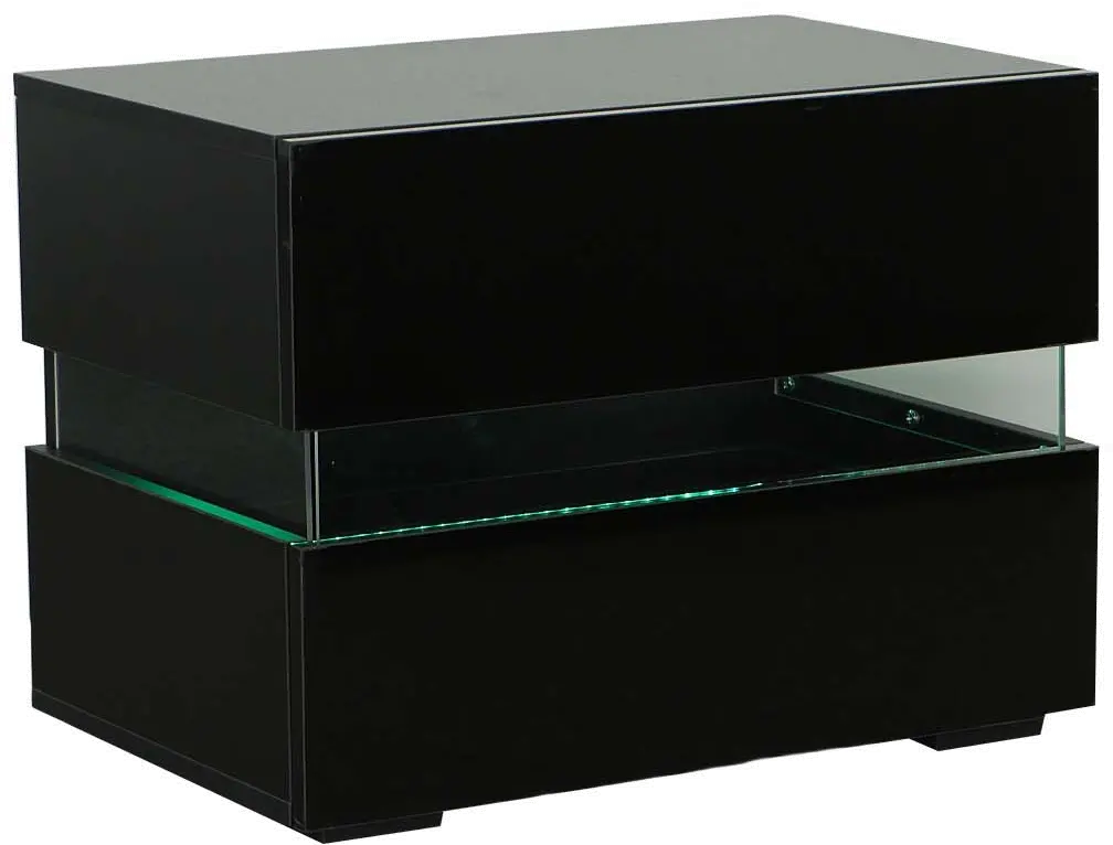 Dreamy Black Nightstand with LED Light-4