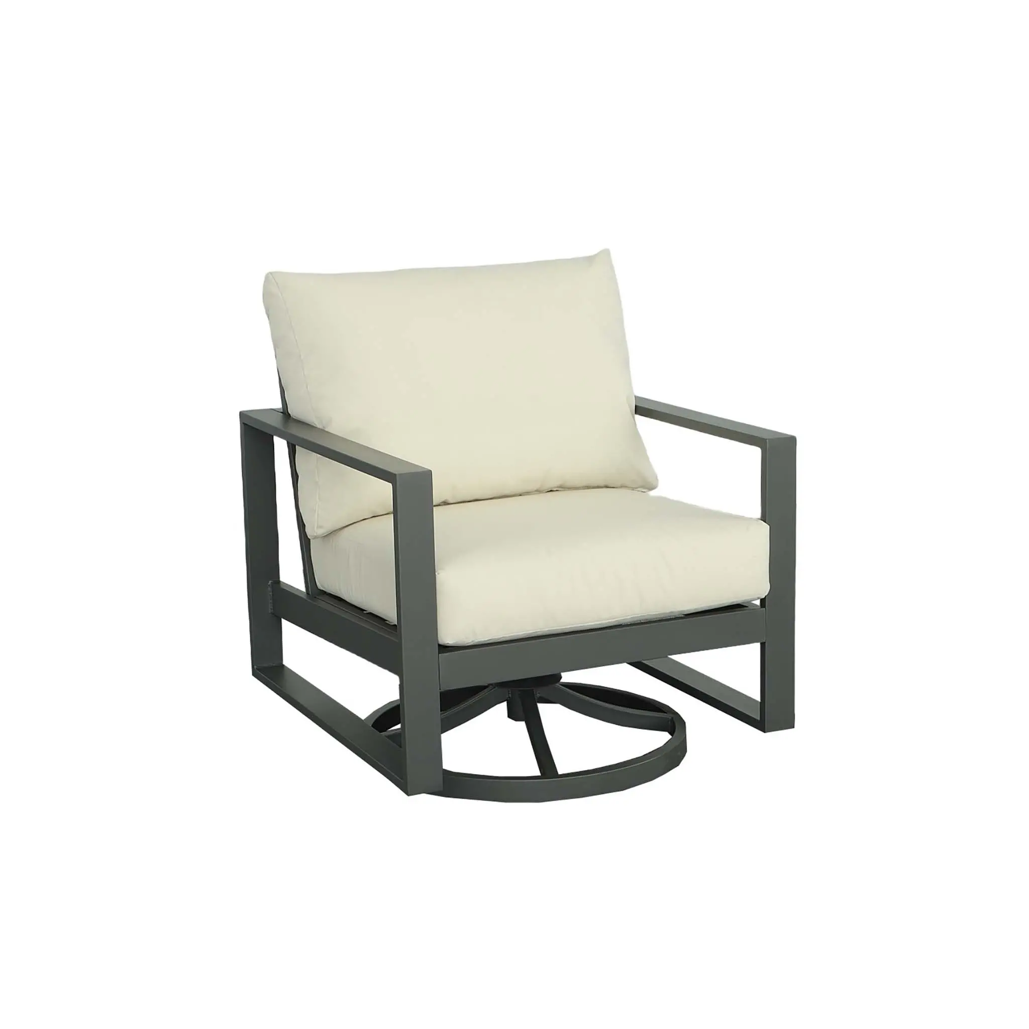 Edgewater Cream Outdoor Swivel Chair-1