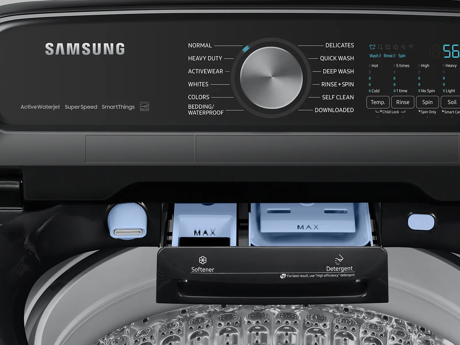 WA55CG7100AV Samsung 5.5 Cu Ft Top Load Washer - Black-10