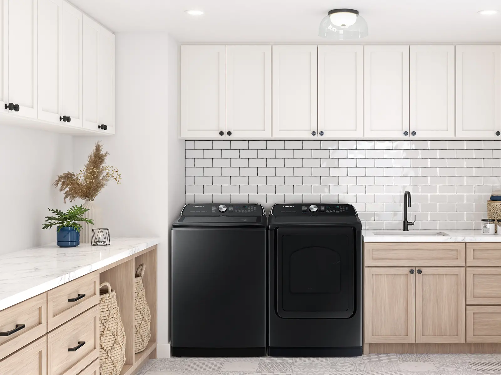 WA55CG7100AV Samsung 5.5 Cu Ft Top Load Washer - Black-2
