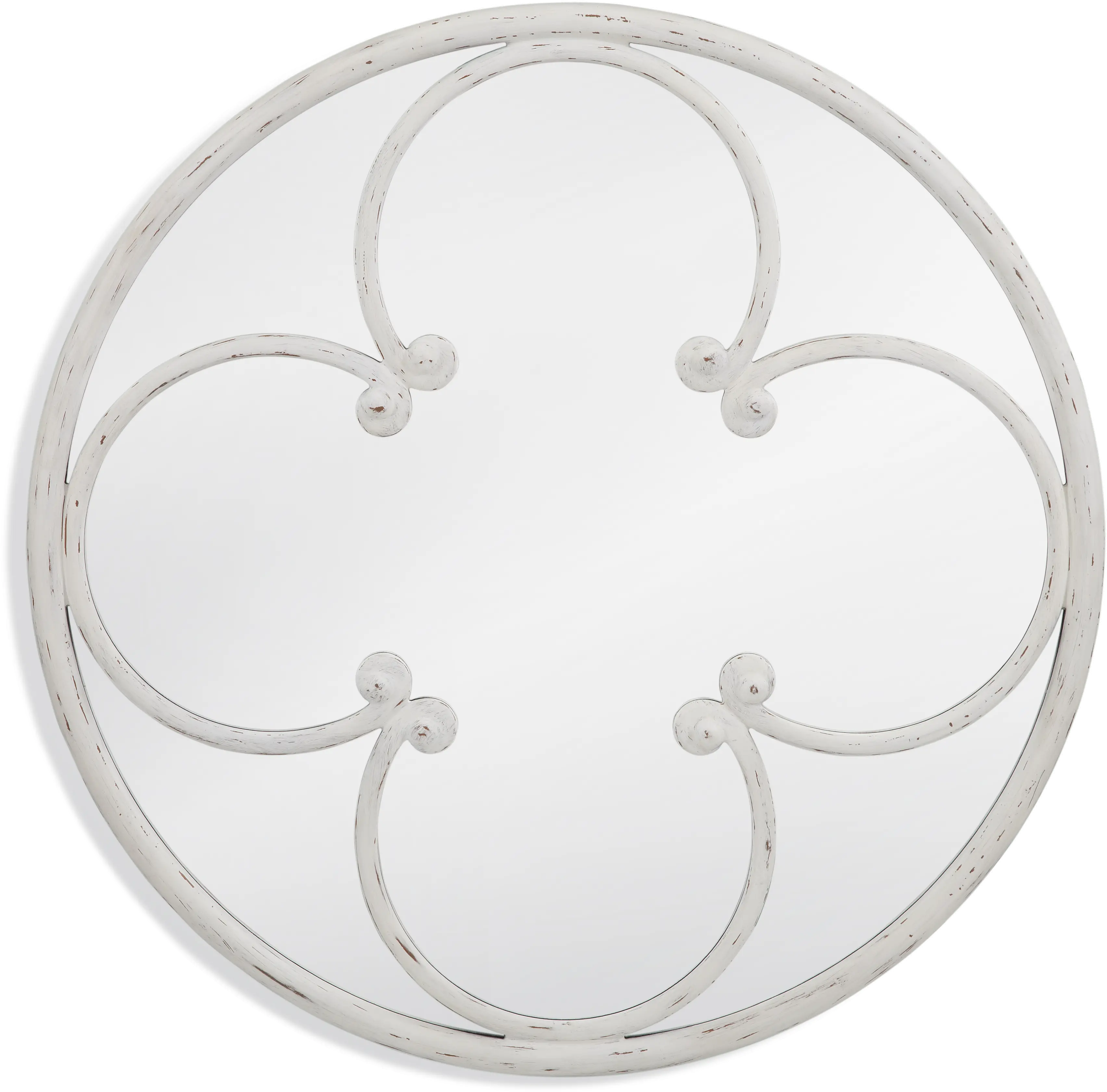 Ashdale White Round Wall Mirror-1