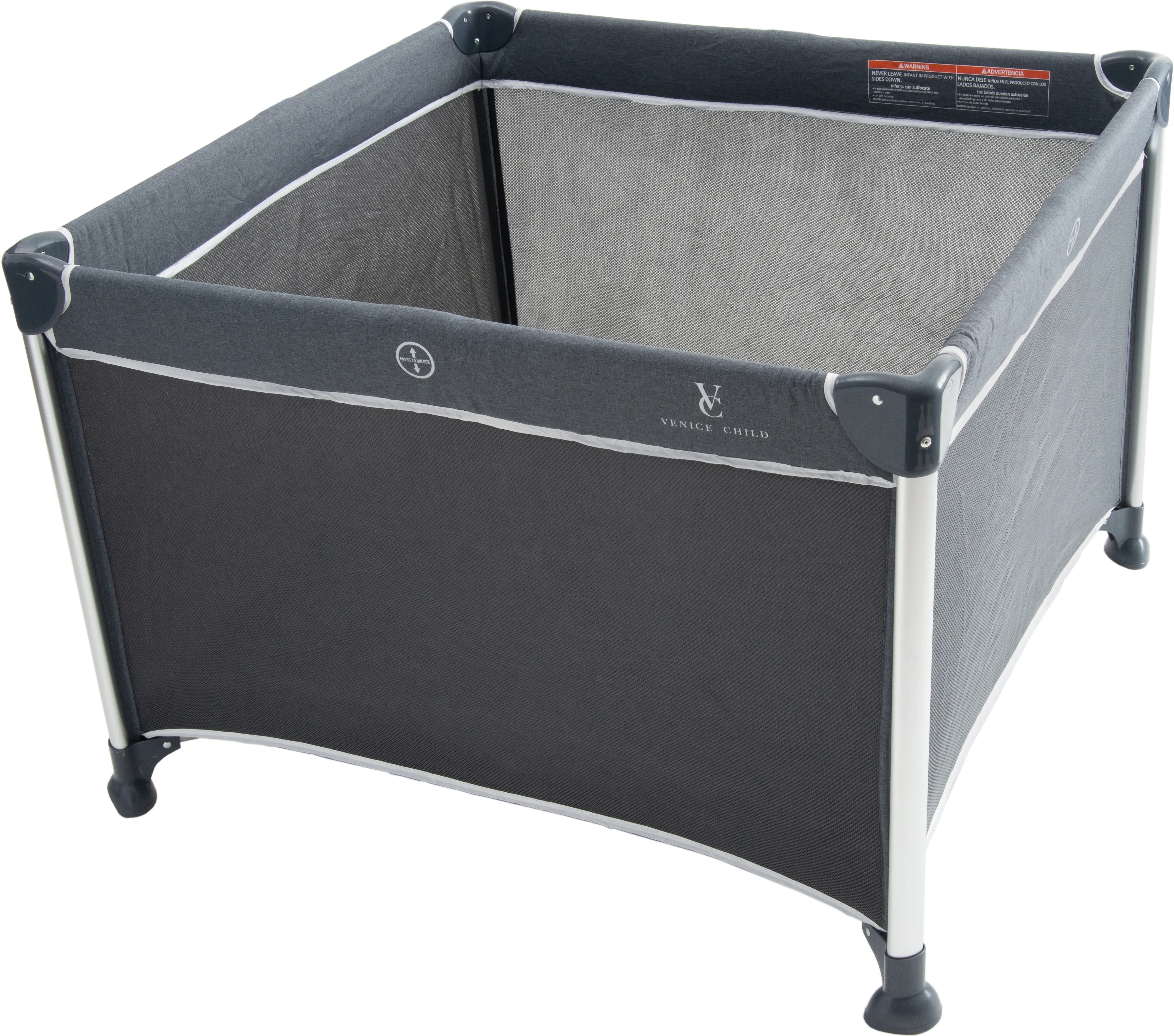 VCHD-DD02-01 Venice Child DayDreamer Gray Portable Playard-4