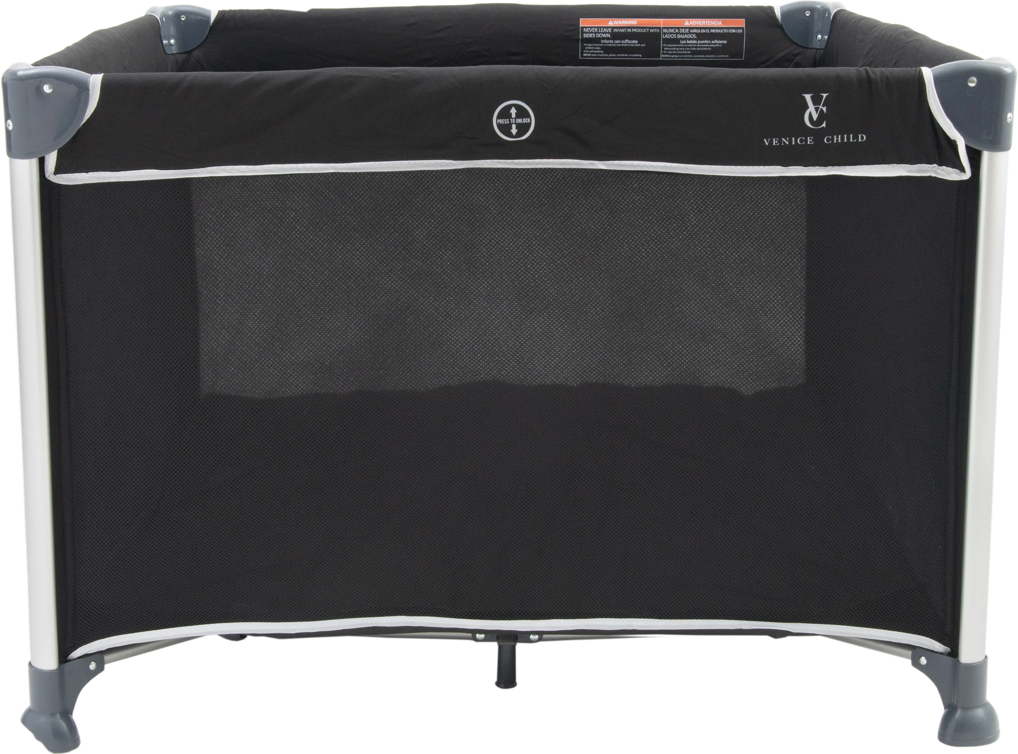 VCHD-DD03-01 Venice Child DayDreamer Black Portable Playard-1