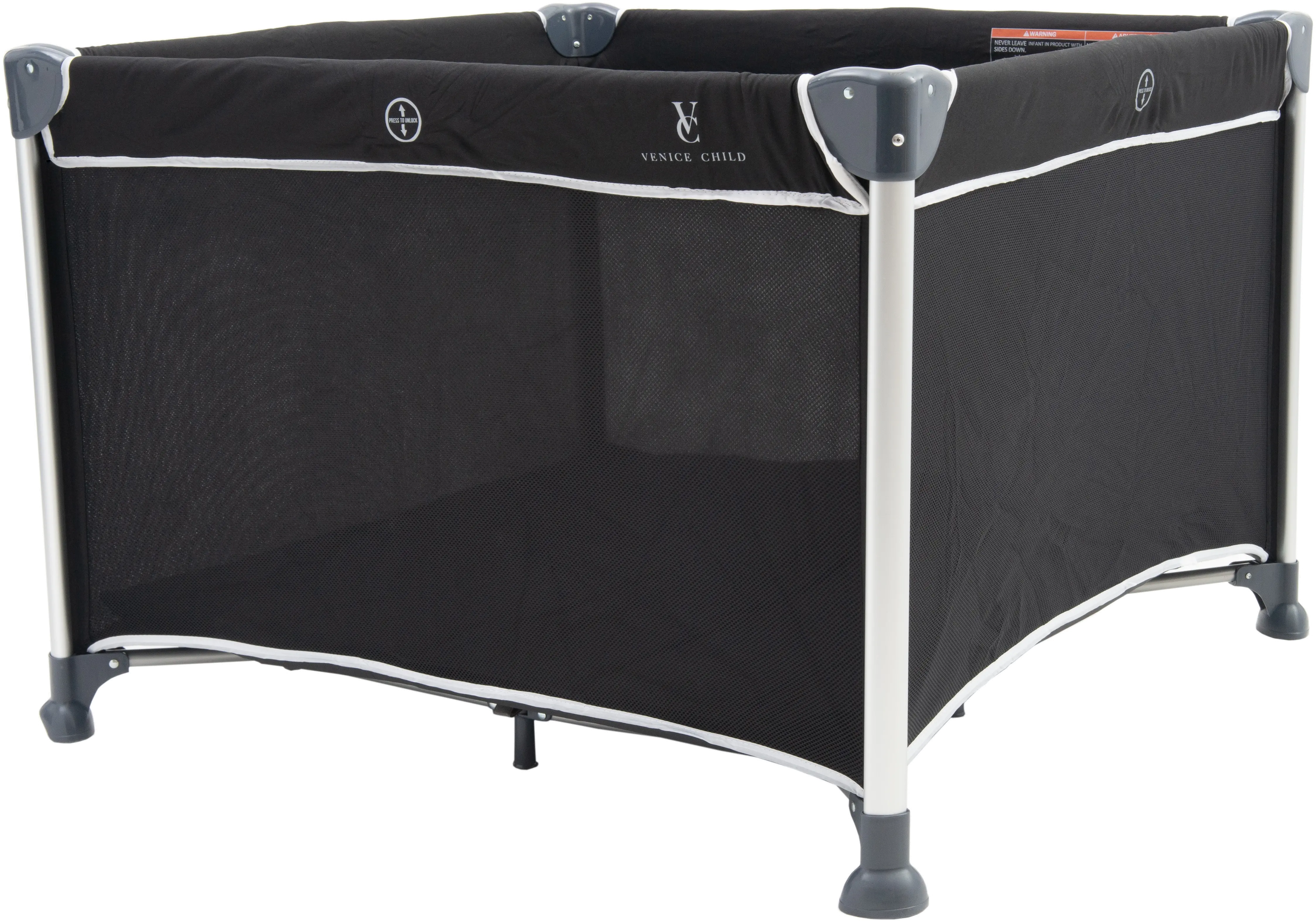 VCHD-DD03-01 Venice Child DayDreamer Black Portable Playard-2
