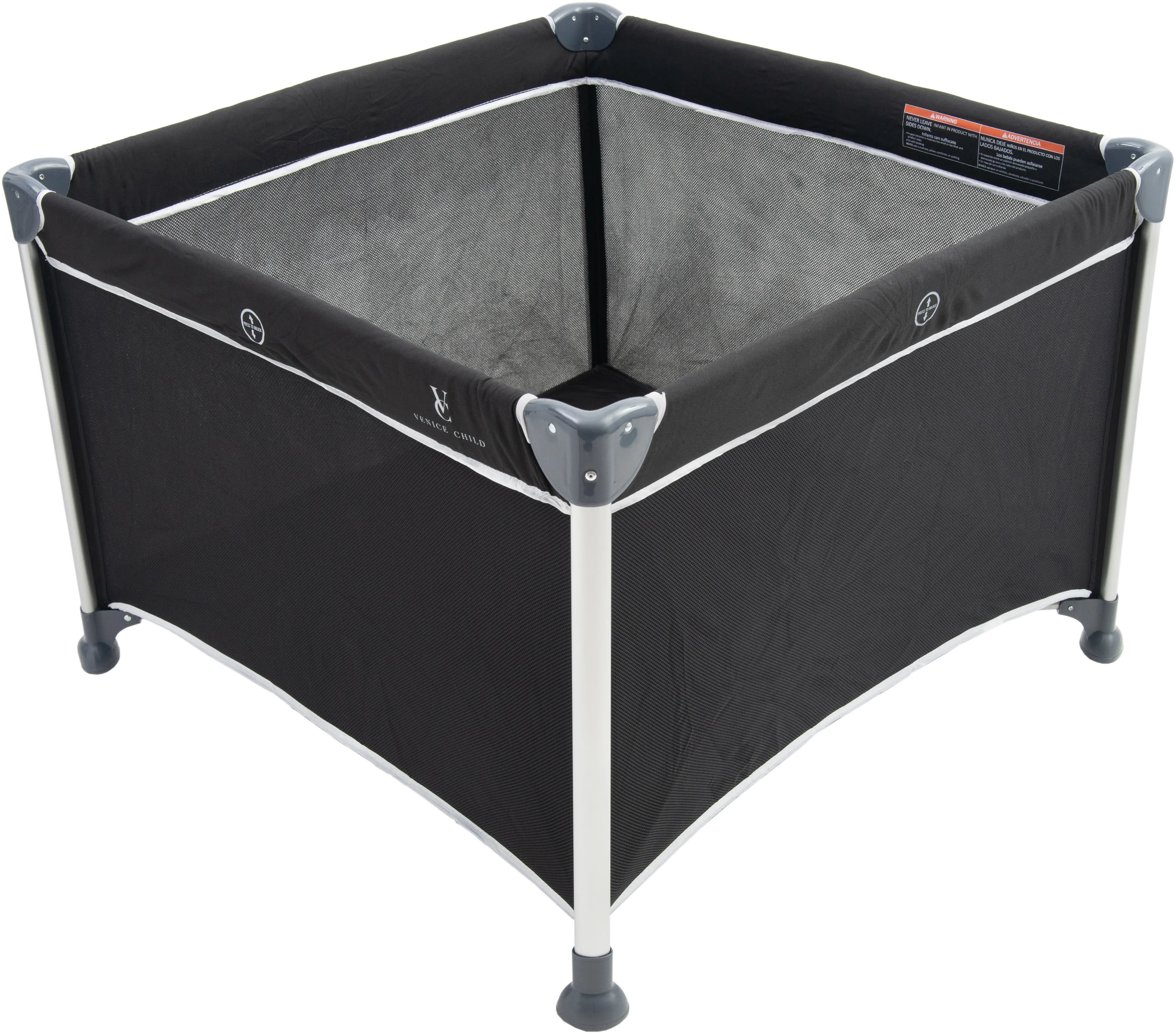 VCHD-DD03-01 Venice Child DayDreamer Black Portable Playard-3