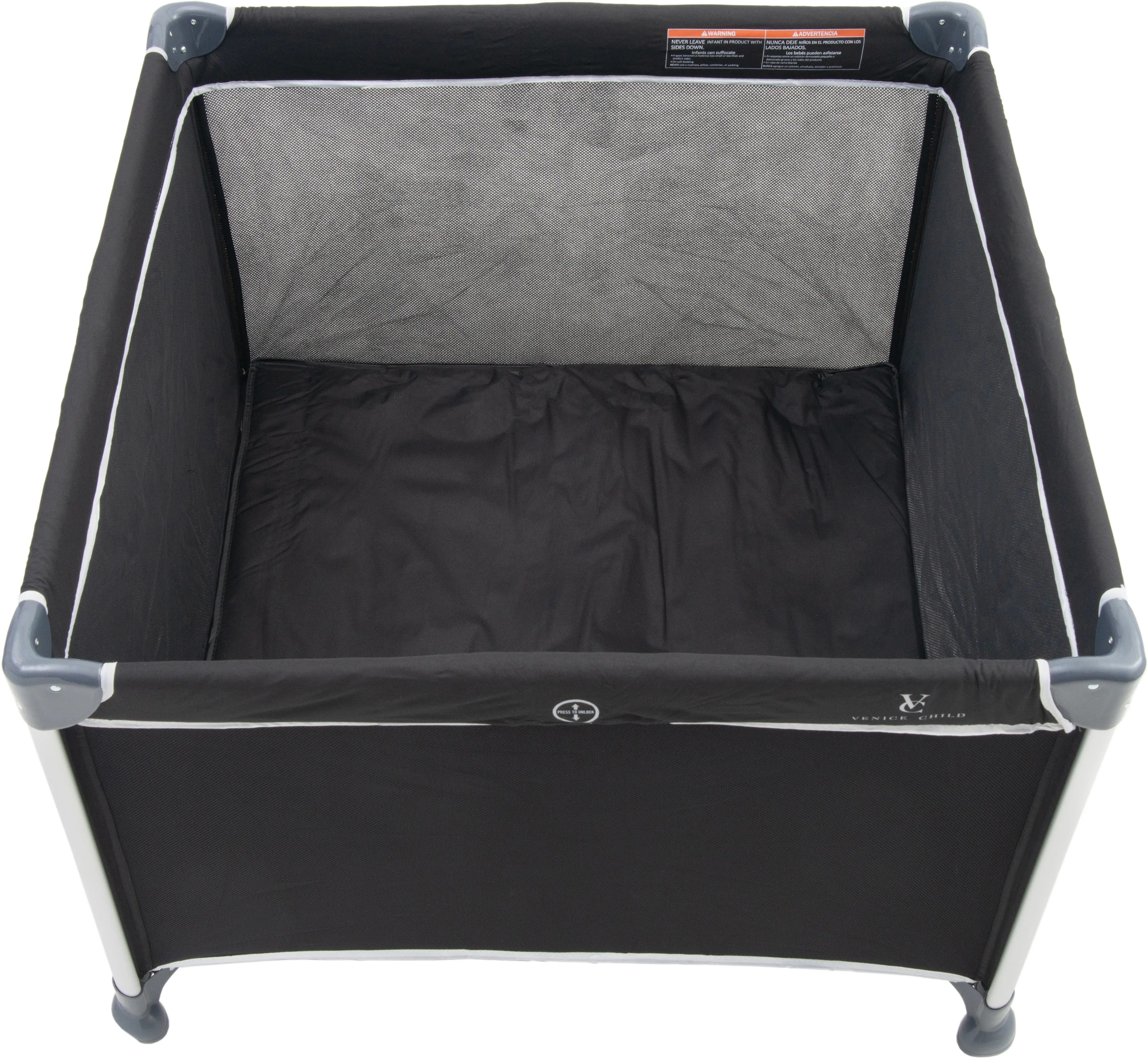 VCHD-DD03-01 Venice Child DayDreamer Black Portable Playard-4