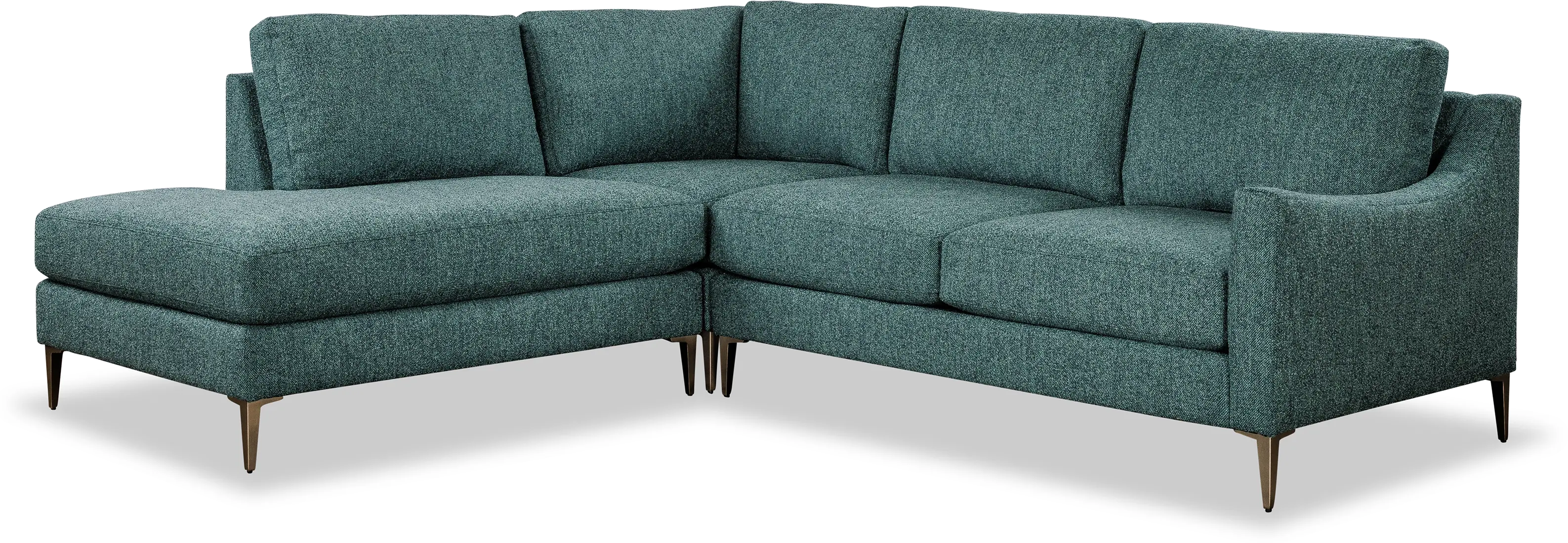 Design Lab Mostny Teal 3 Piece Sectional-1