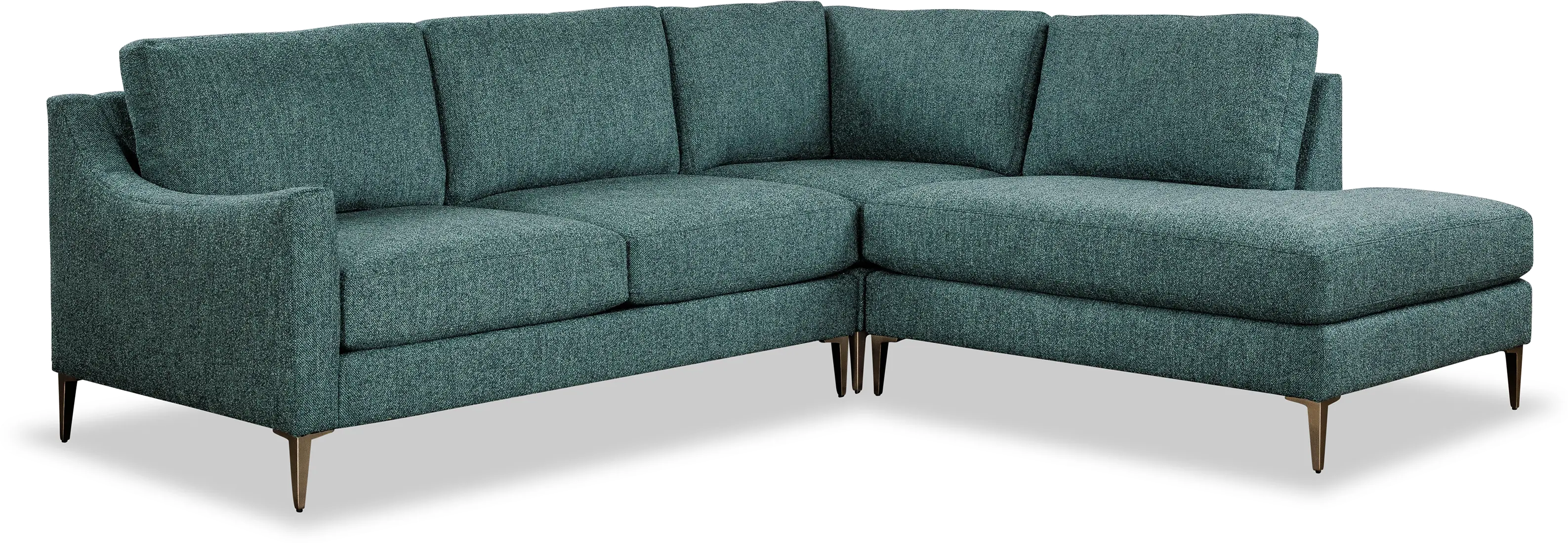 Design Lab Mostny Teal 3 Piece Sectional-1