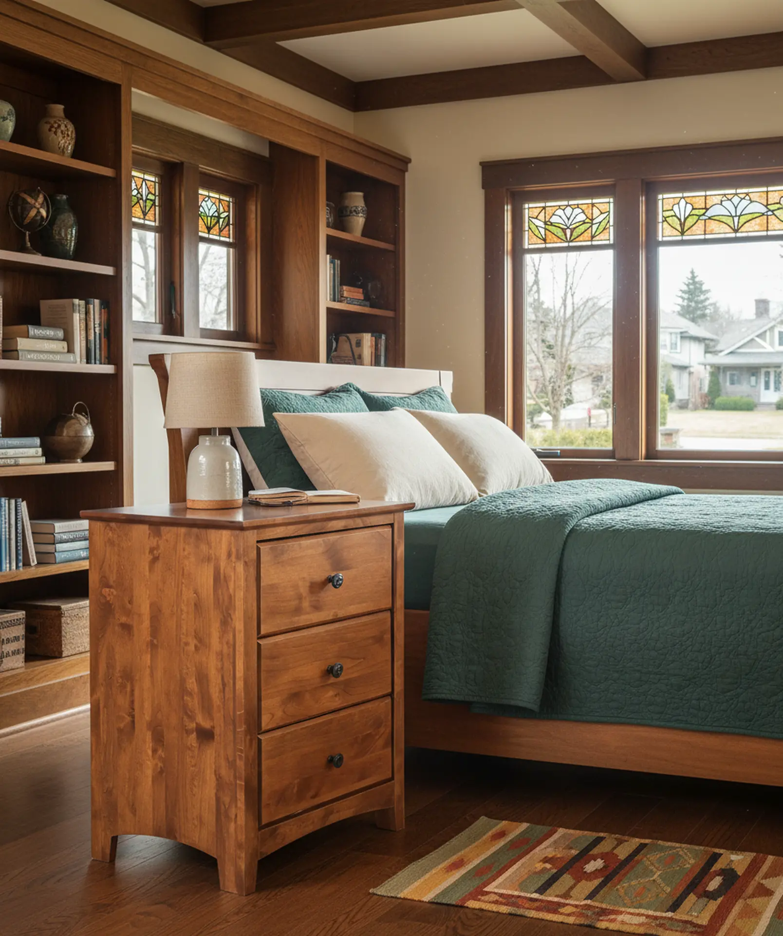 Shaker Tuscan Brown 3-Drawer Nightstand-2