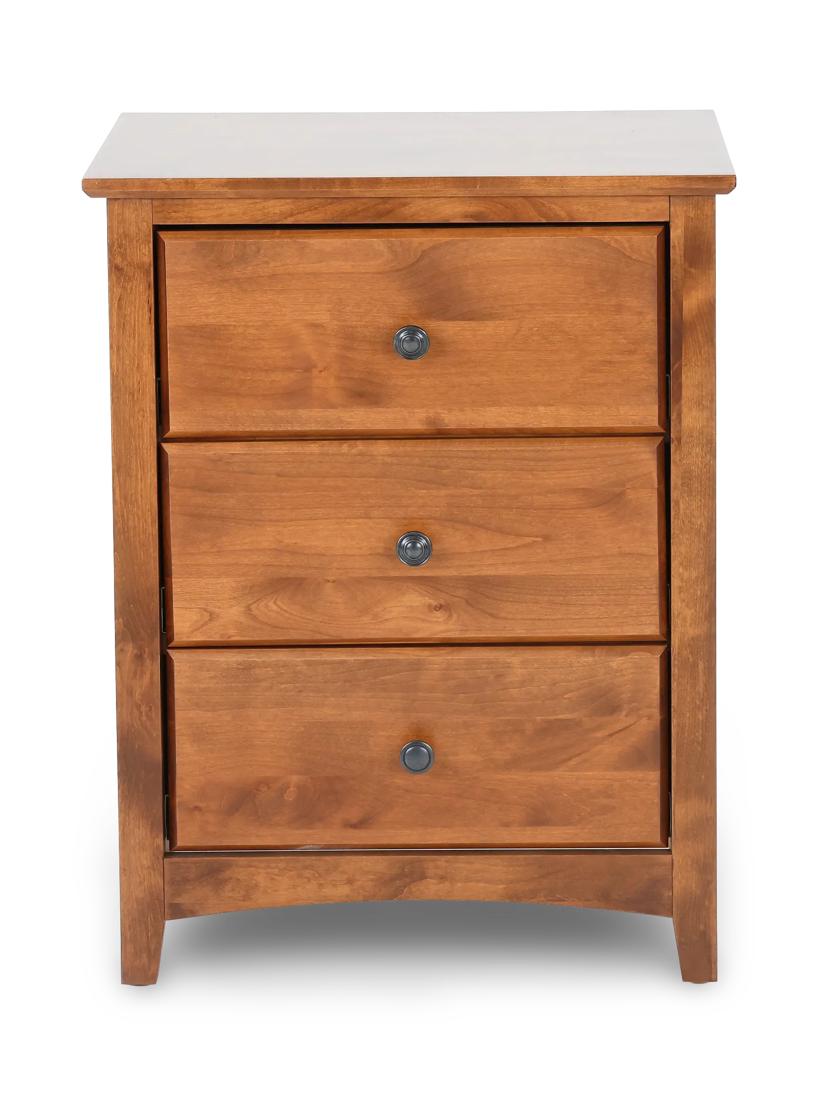Shaker Tuscan Brown 3-Drawer Nightstand-4