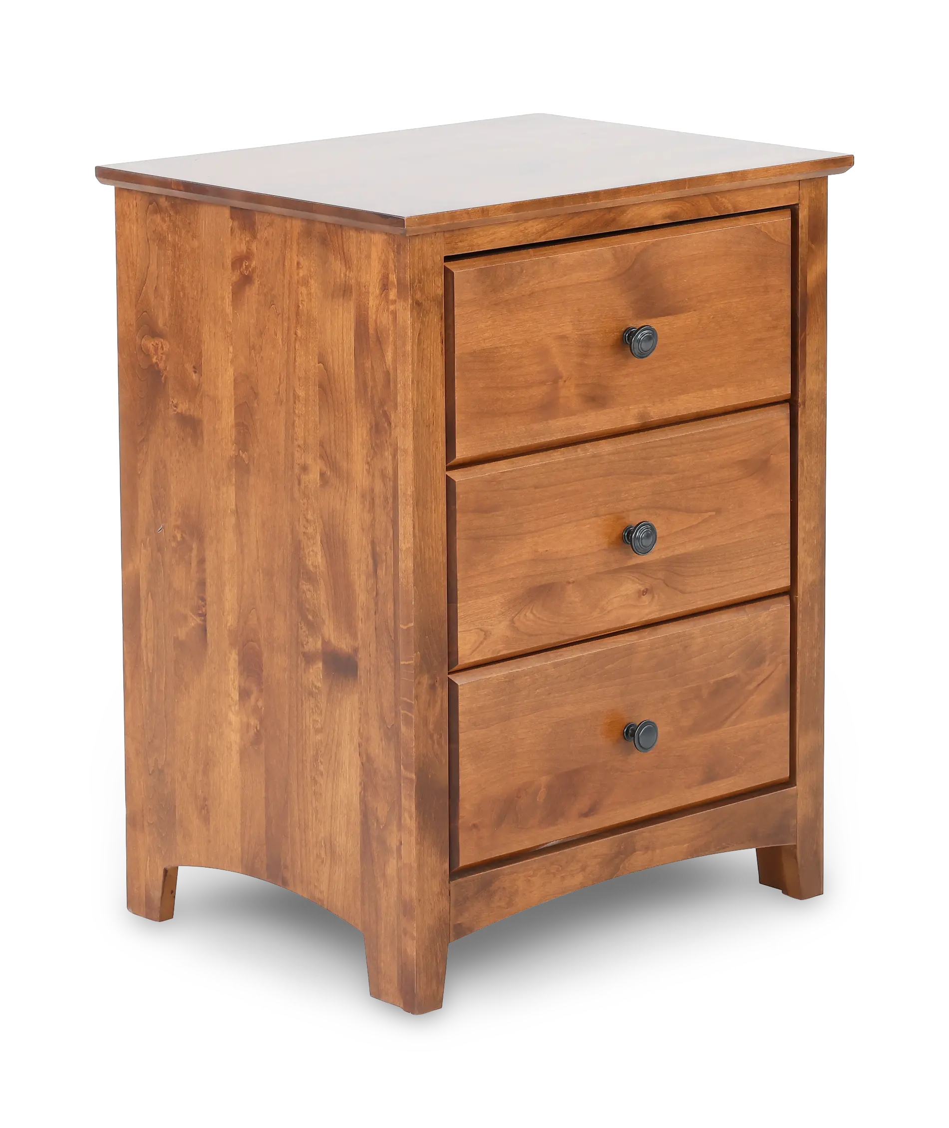 Shaker Tuscan Brown 3-Drawer Nightstand-5